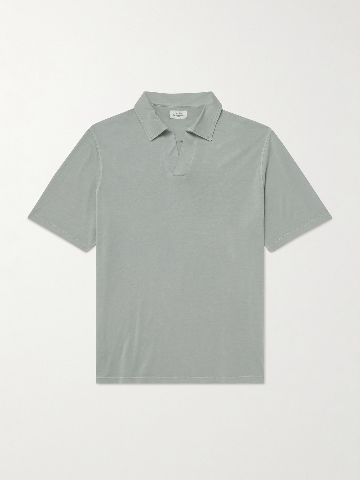 Hartford Lyocell And Cotton-blend Polo Shirt In Green