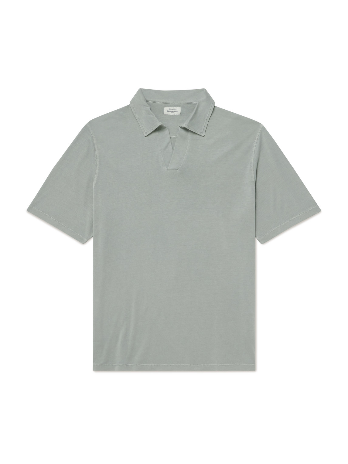Hartford Lyocell And Cotton-blend Polo Shirt In Green