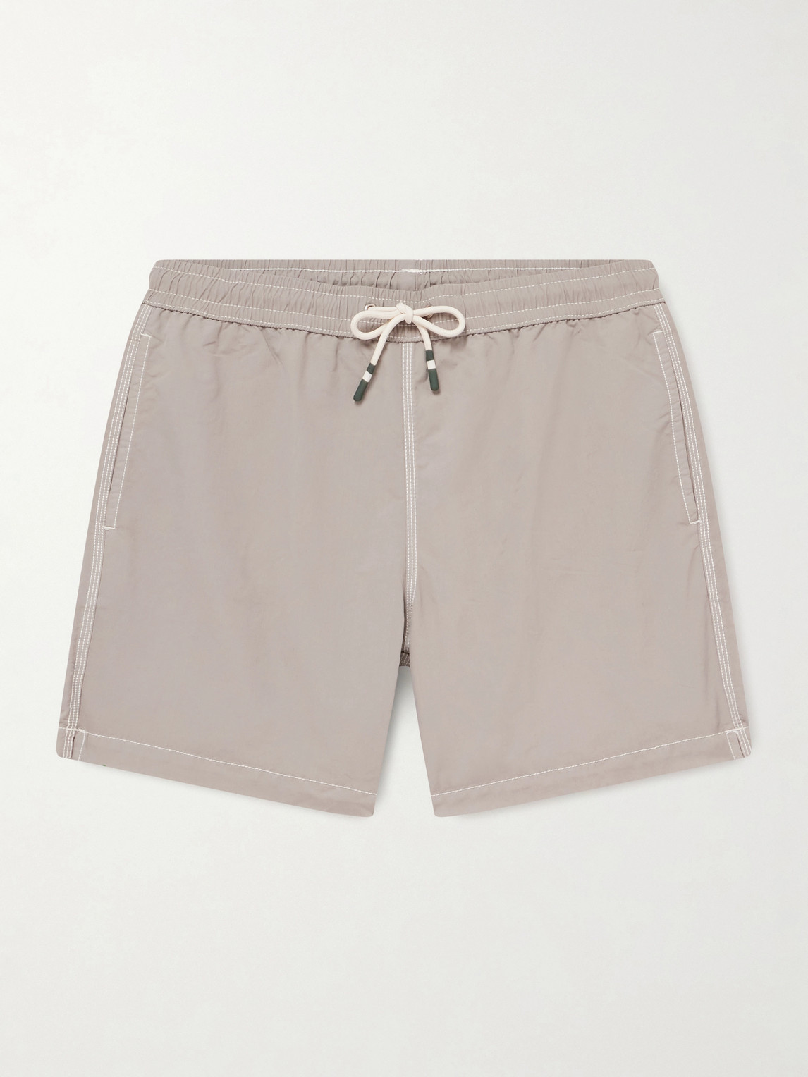 Hartford Slim-fit Mid-length Swim Shorts In Brown