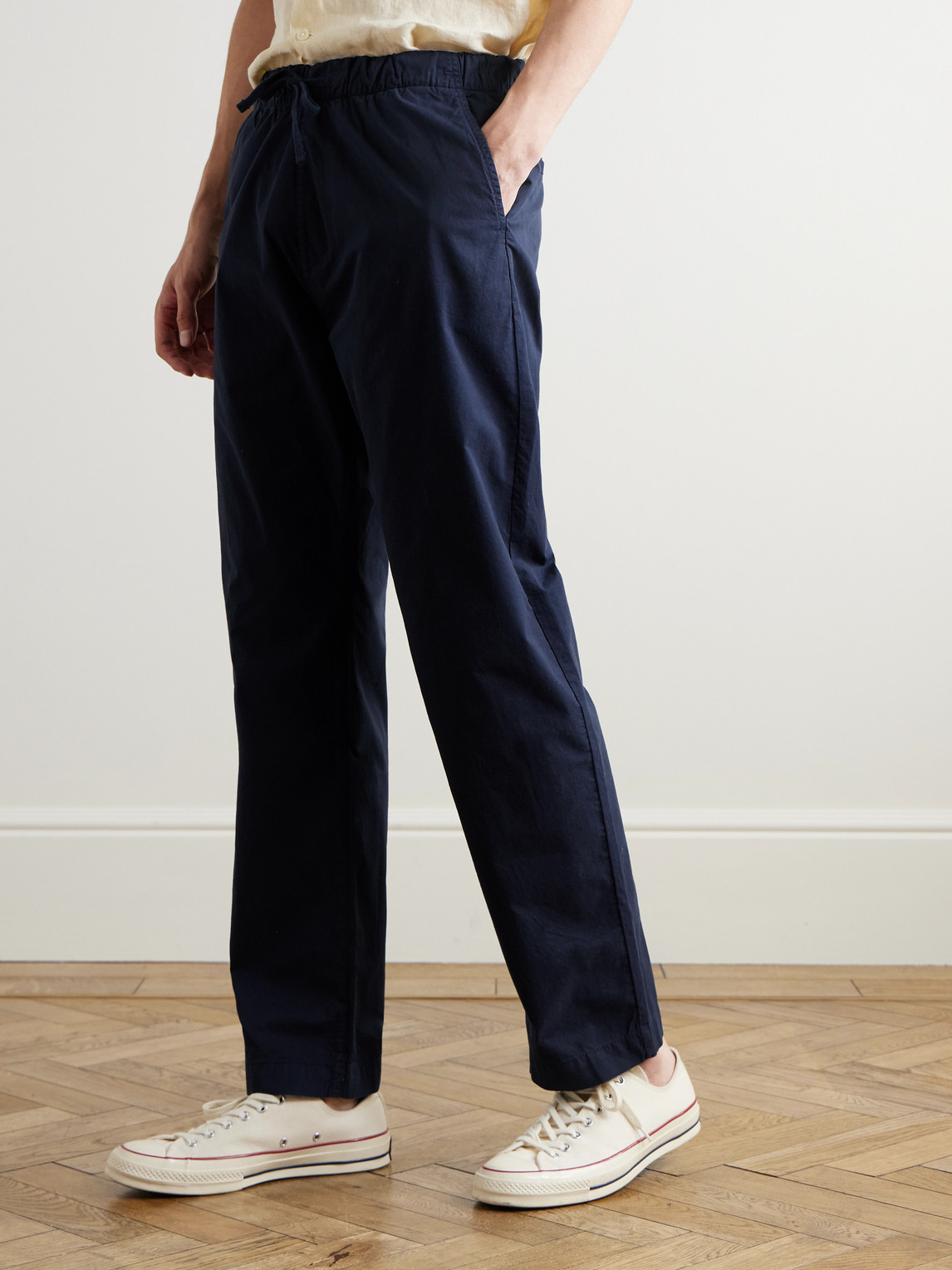Hartford Joggy Straight-leg Cotton-twill Trousers In Blue