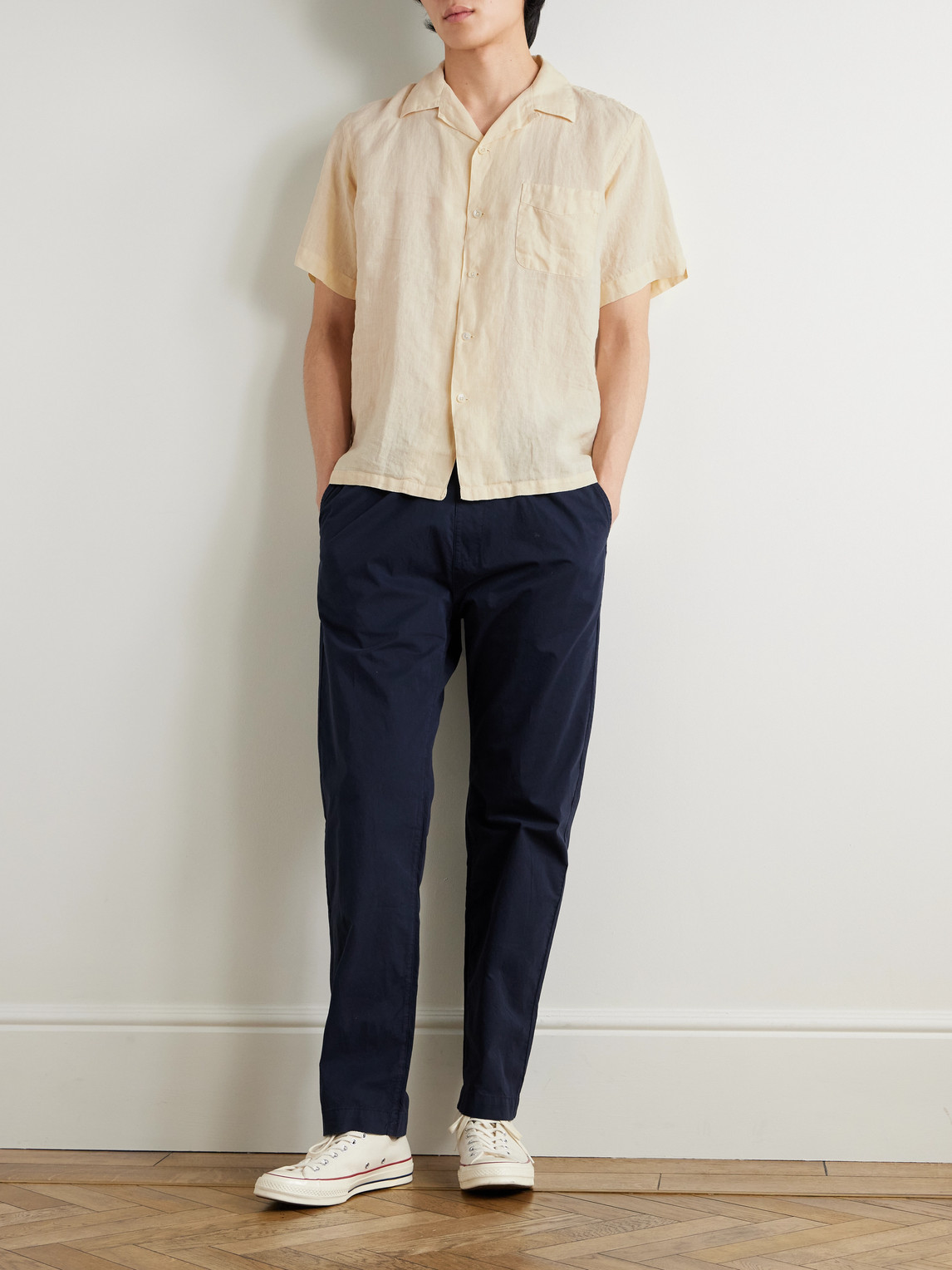 Hartford Joggy Straight-leg Cotton-twill Trousers In Blue