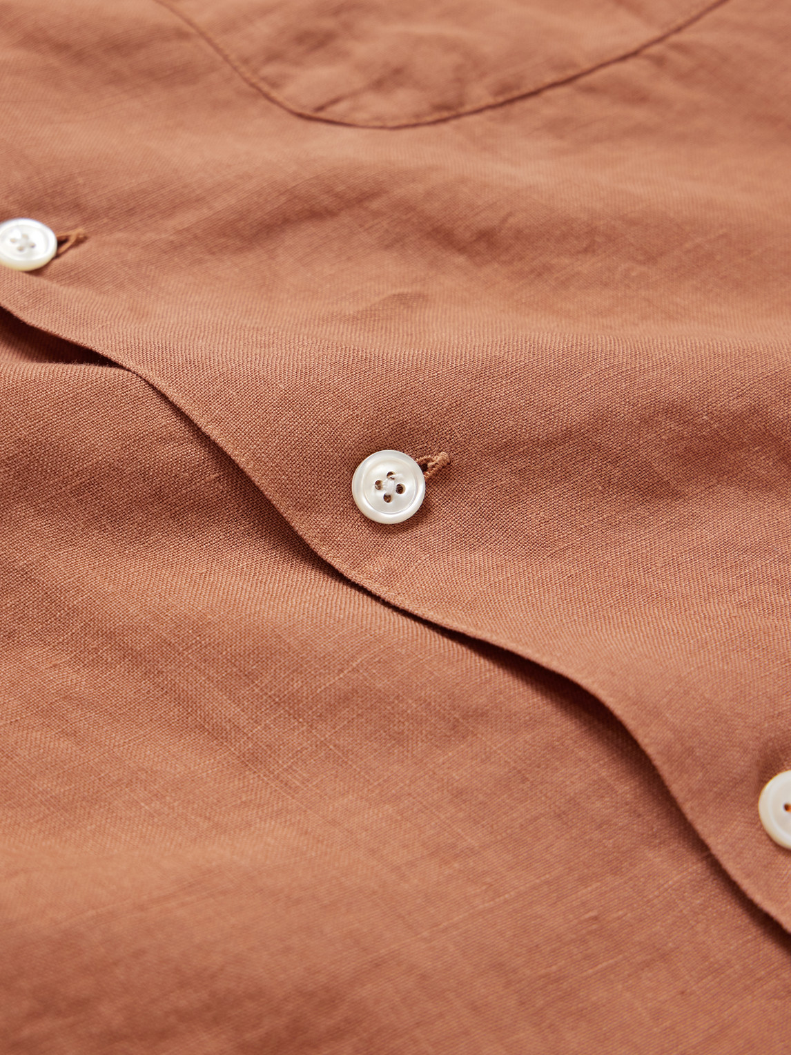 Hartford Palmito Mc Convertible-collar Linen Shirt In Orange