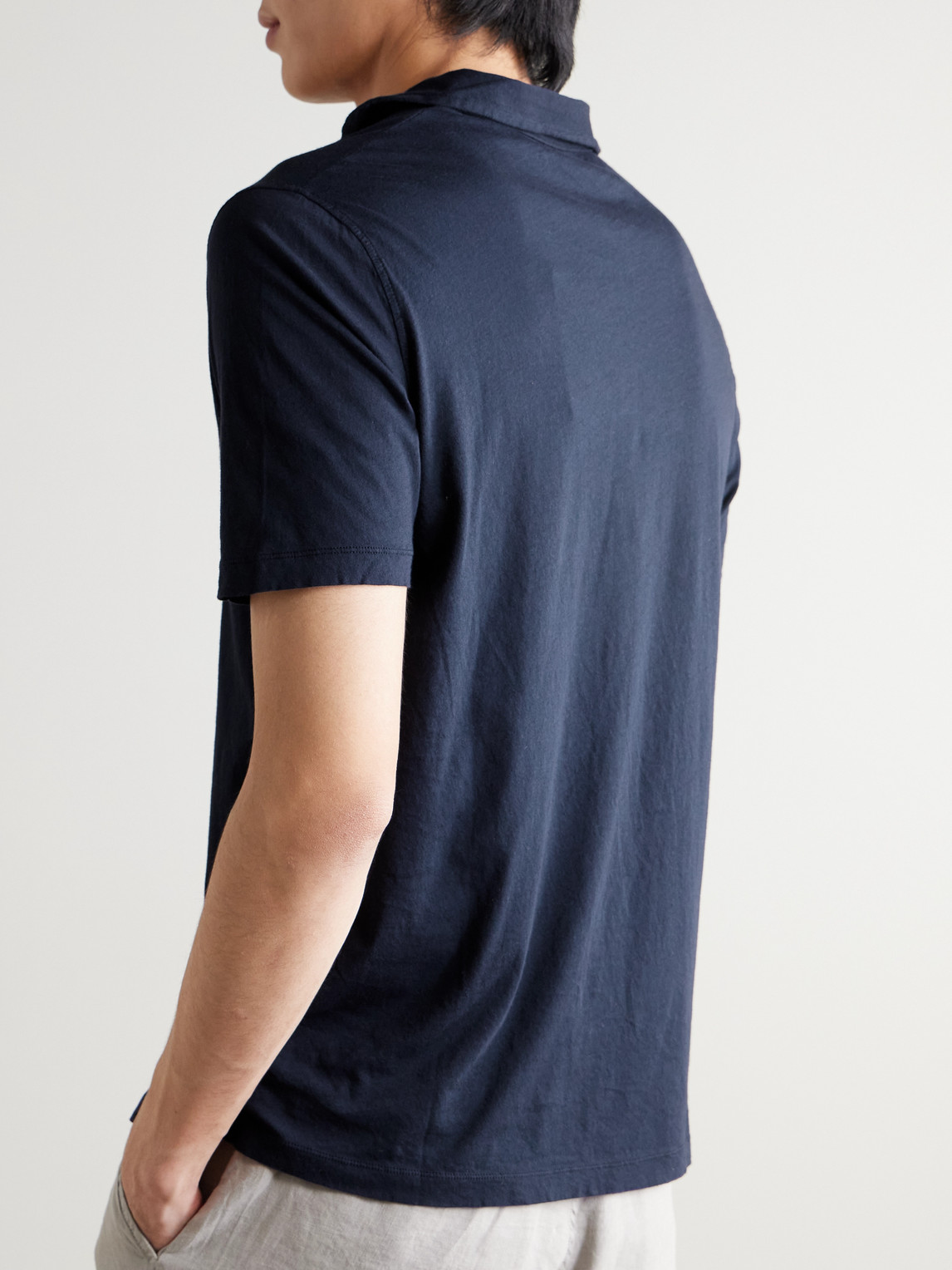 Hartford Garment-dyed Cotton-jersey Polo Shirt In Blue