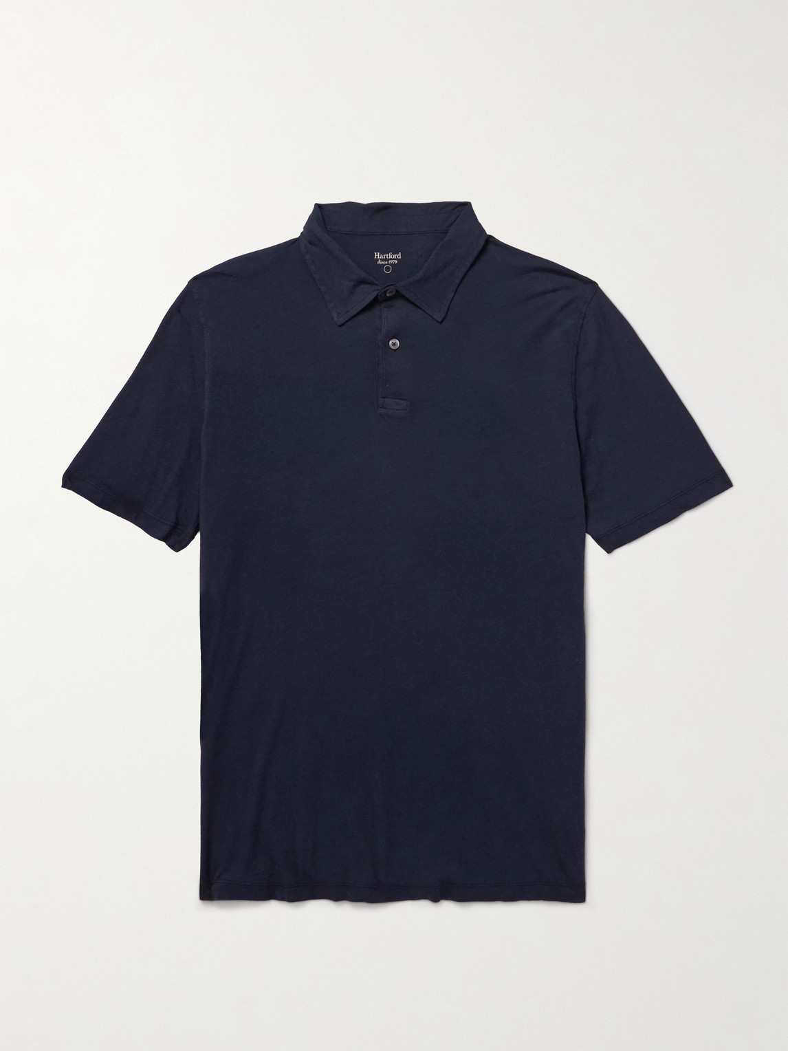 Hartford Garment-dyed Cotton-jersey Polo Shirt In Blue