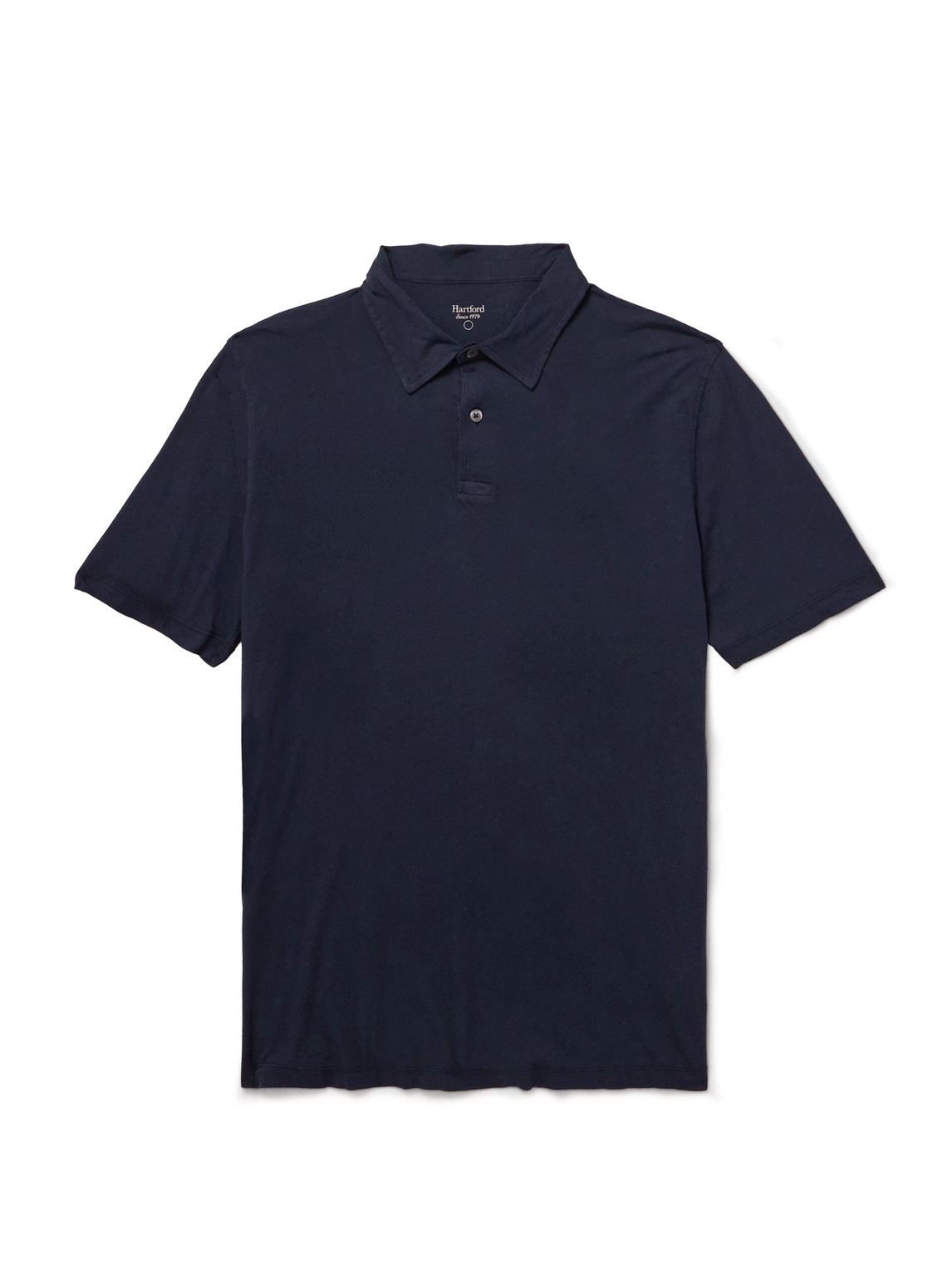 Hartford Garment-dyed Cotton-jersey Polo Shirt In Blue