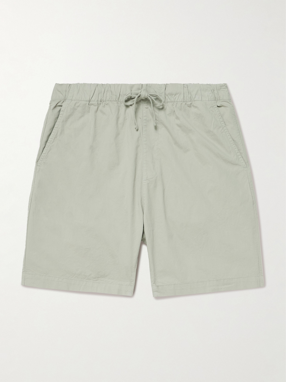Hartford Joggy Slim-fit Cotton Drawstring Shorts In Green