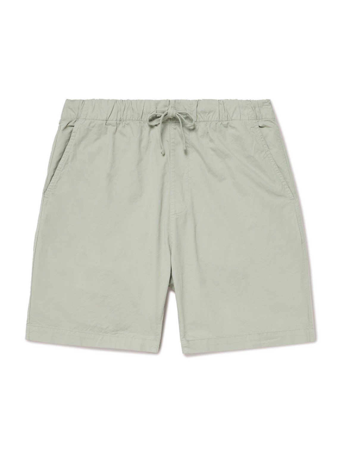 Hartford Joggy Slim-fit Cotton Drawstring Shorts In Green