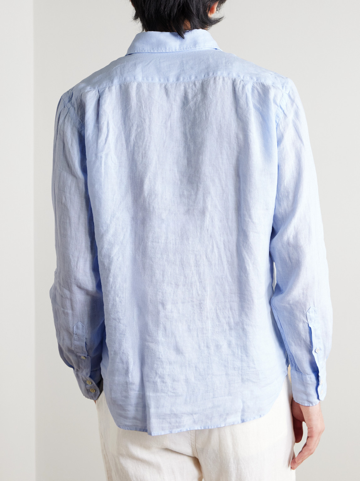 Hartford Paul Pat Linen Shirt In Blue
