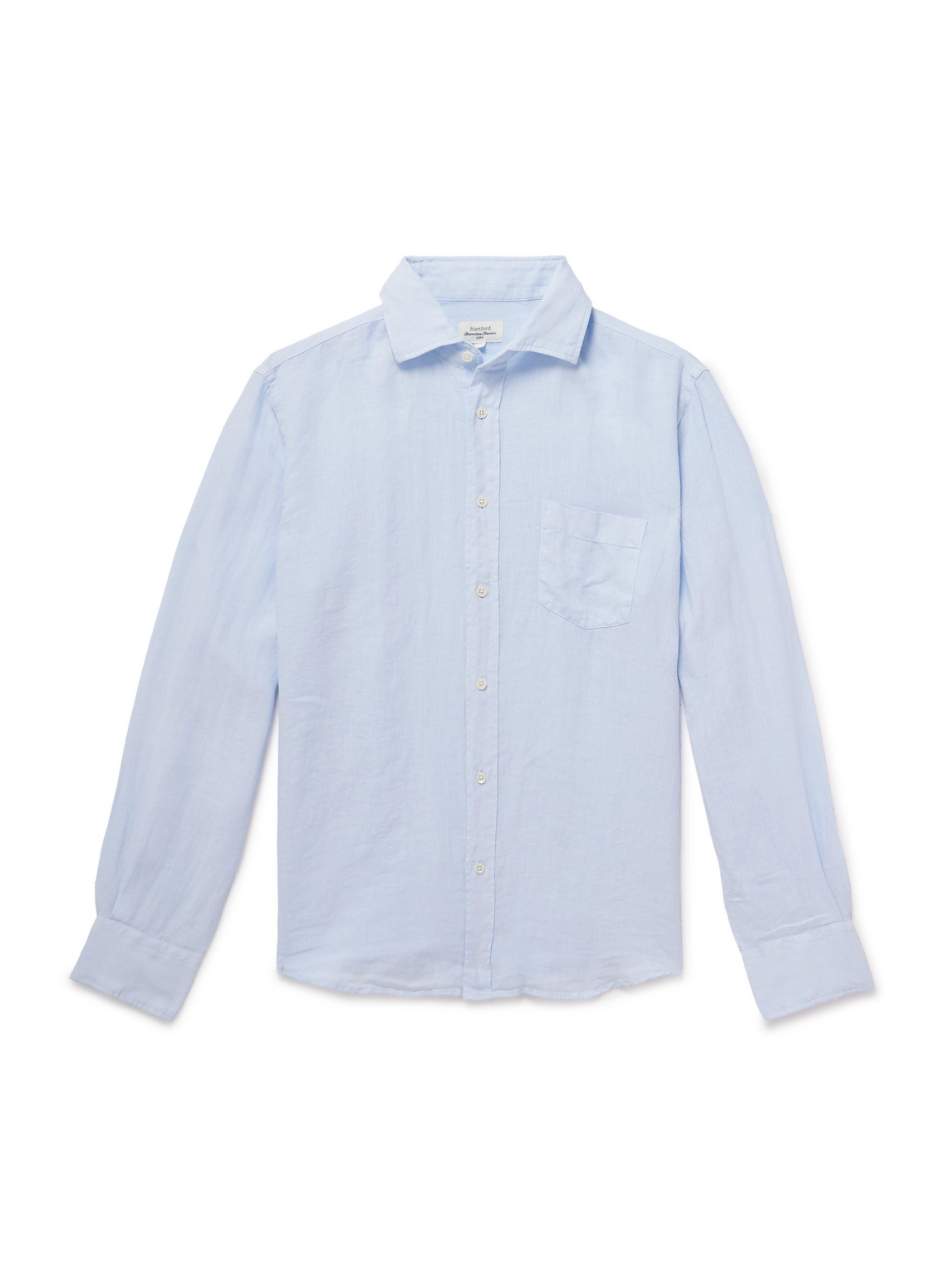Hartford Paul Pat Linen Shirt In Blue
