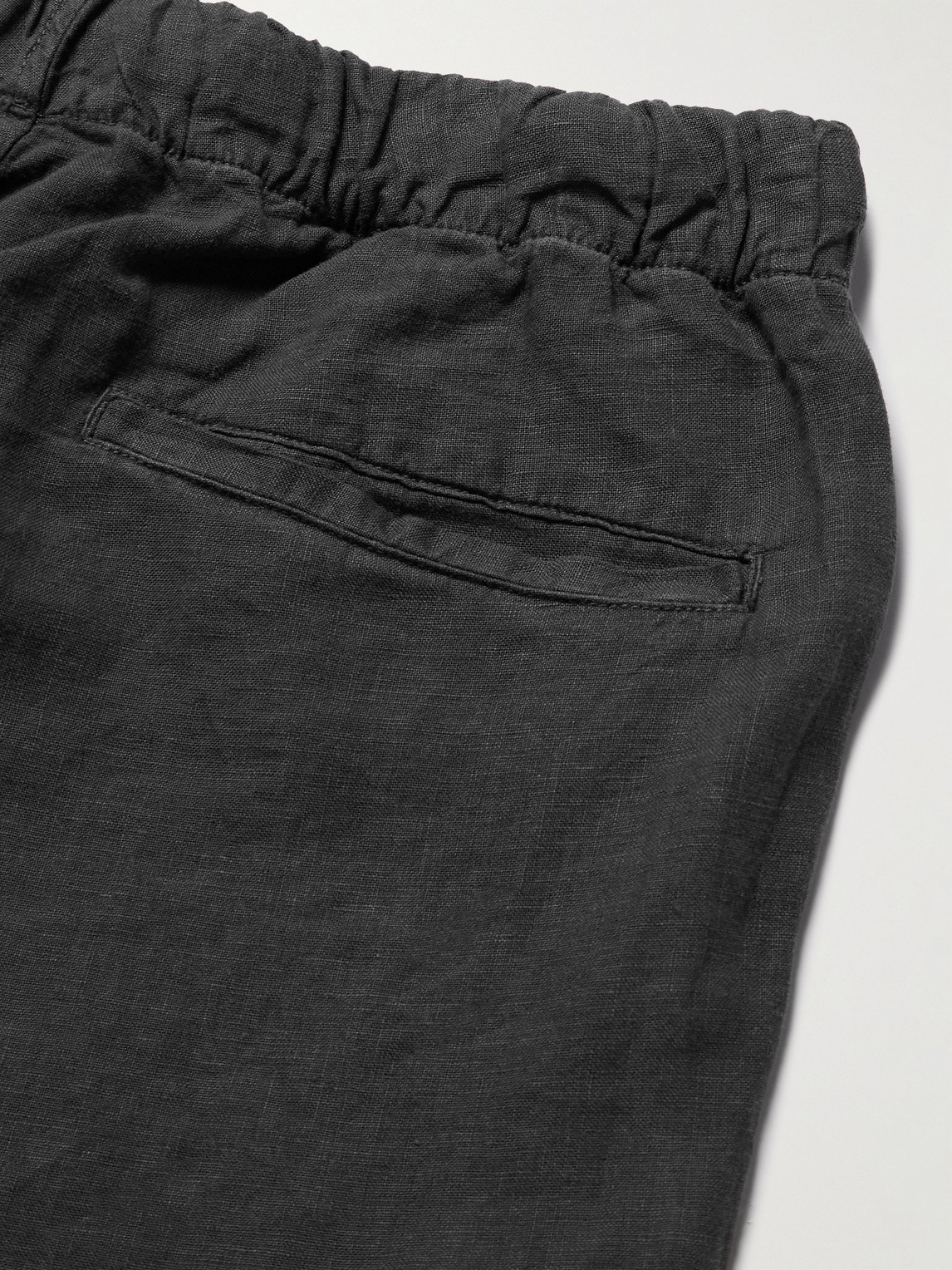 Hartford Joggy Straight-leg Linen Drawstring Trousers In Gray