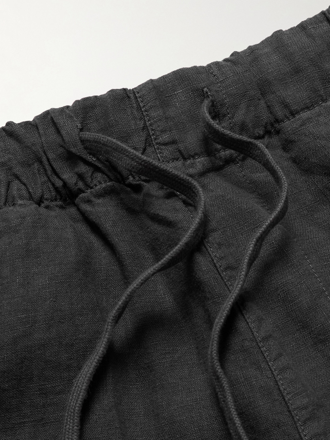 Hartford Joggy Straight-leg Linen Drawstring Trousers In Gray