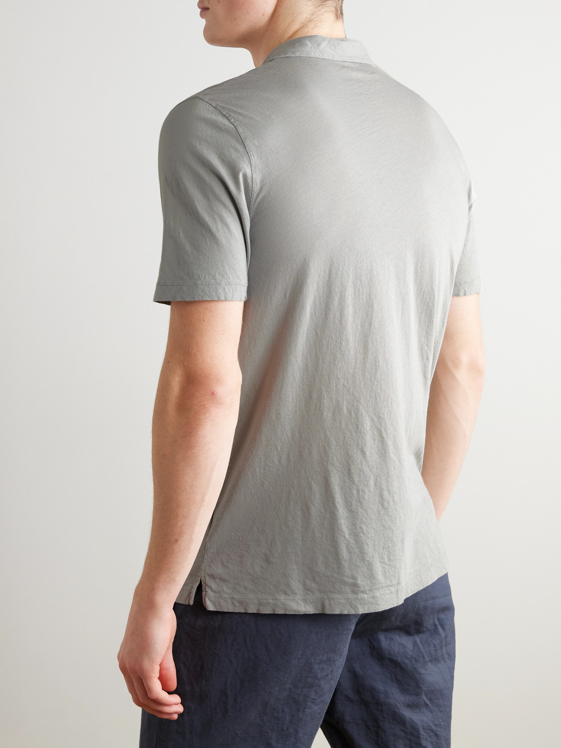Hartford Cotton-jersey Polo Shirt In Gray