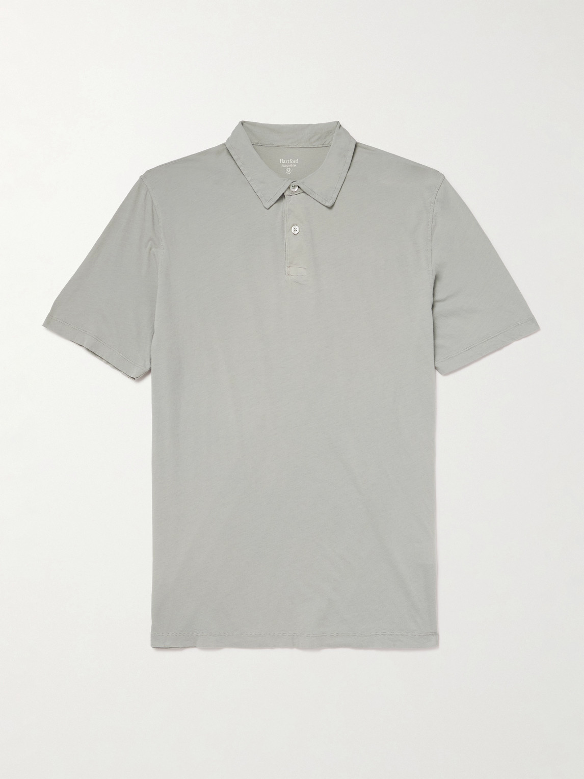 Hartford Cotton-jersey Polo Shirt In Gray