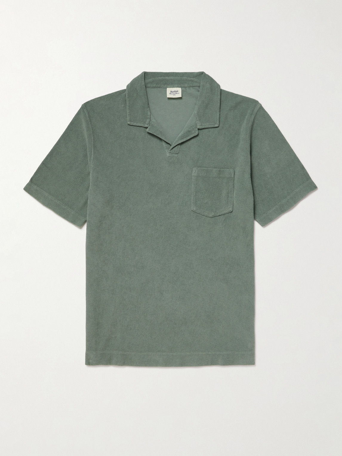 Hartford Cotton-terry Polo Shirt In Green