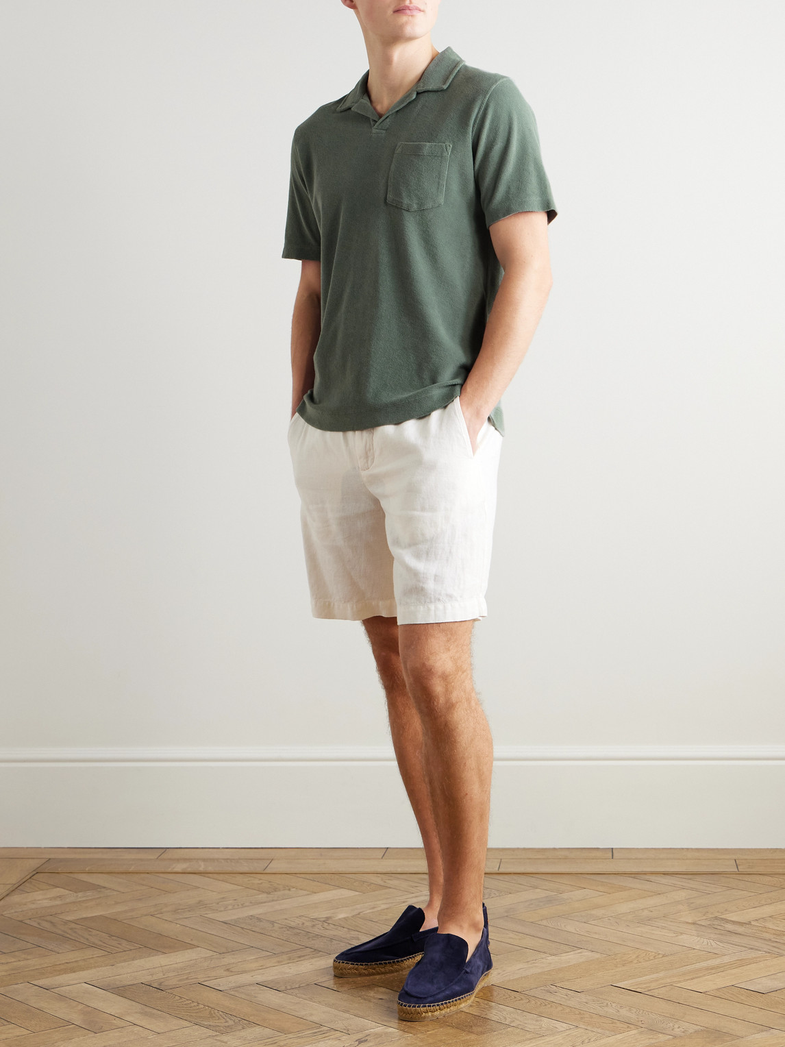 Hartford Cotton-terry Polo Shirt In Green