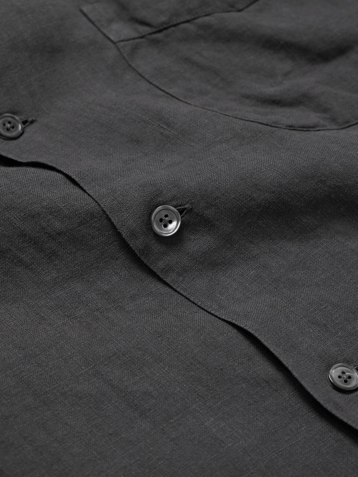 Hartford Palmito Mc Convertible-collar Linen Shirt In Gray
