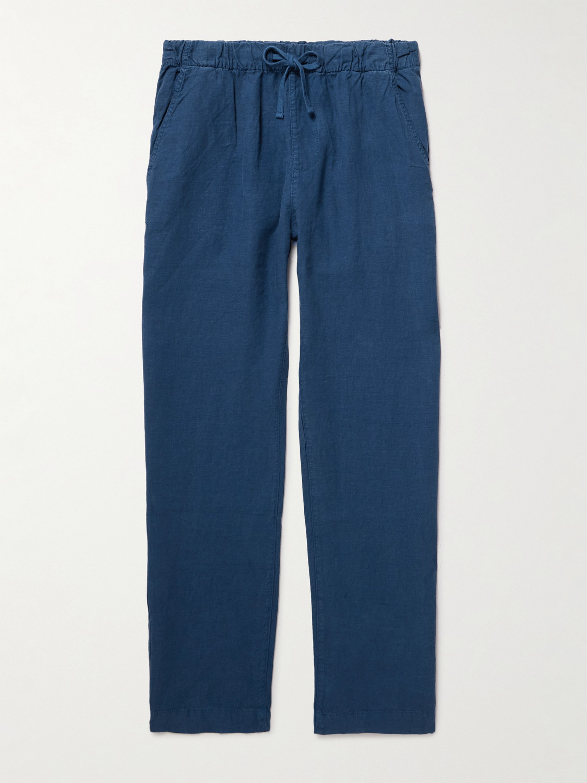 Hartford Joggy Straight-leg Linen Drawstring Trousers In Blue