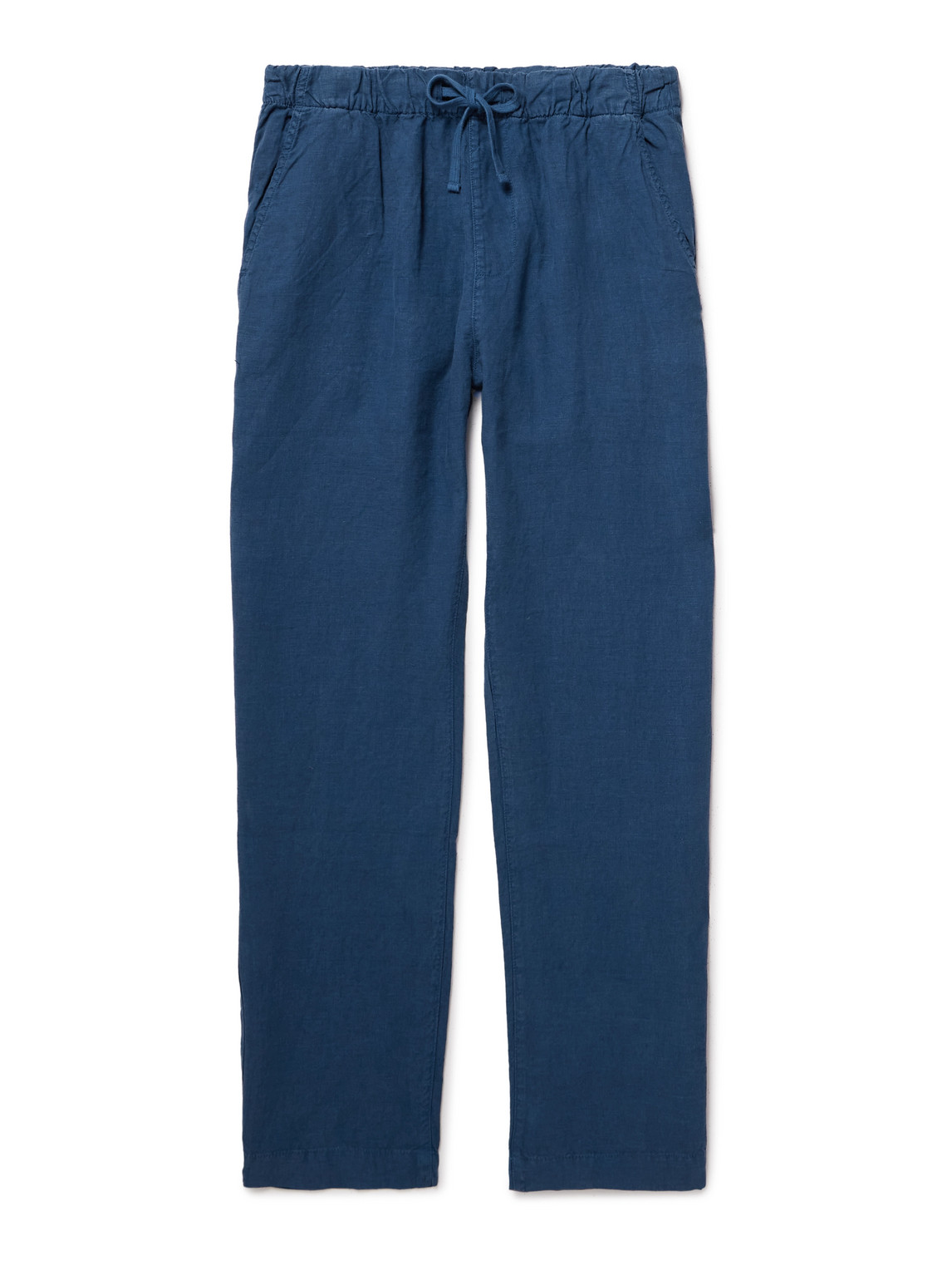 Hartford Joggy Straight-leg Linen Drawstring Trousers In Blue