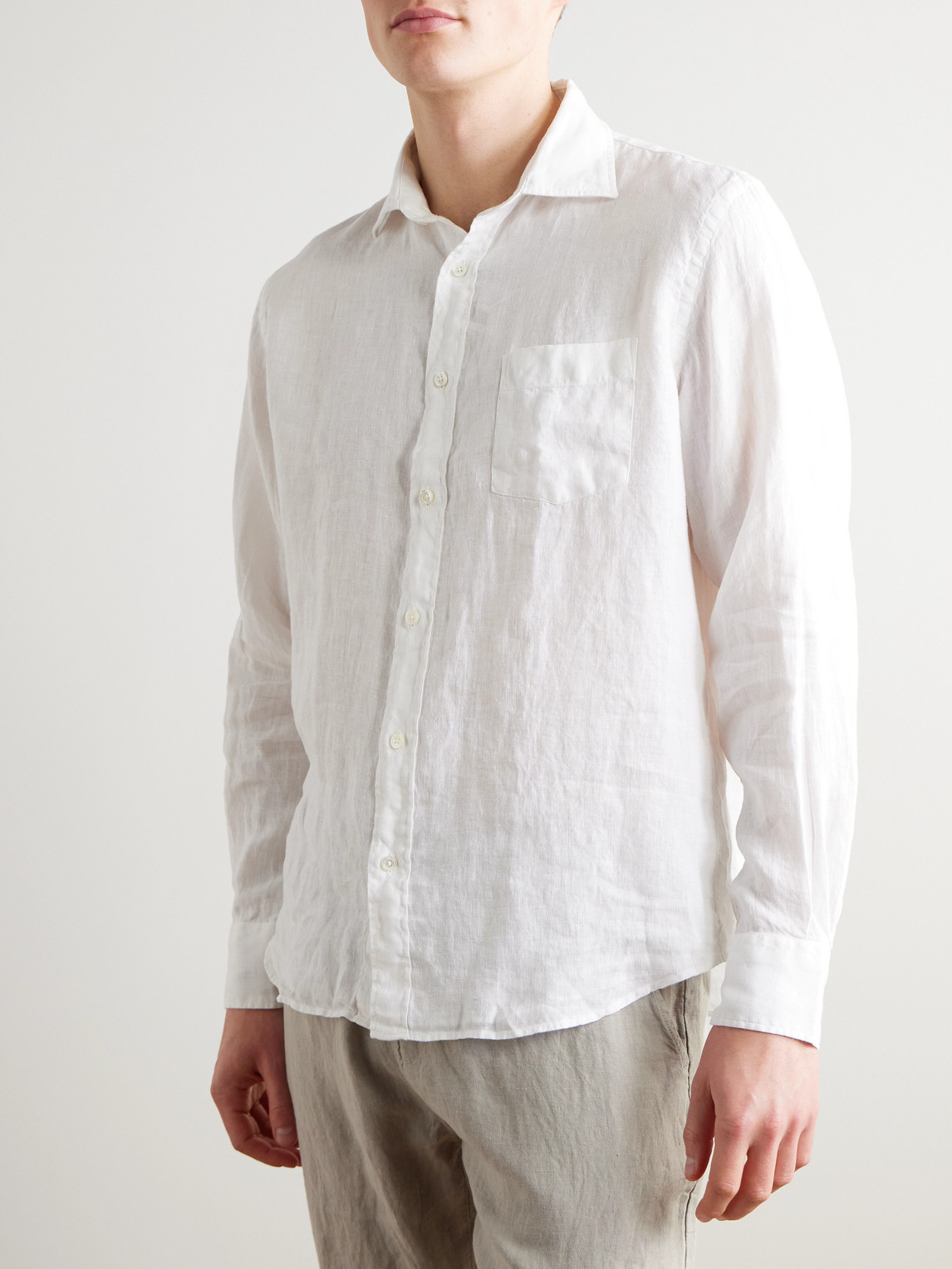  Hartford - Paul Pat Linen Shirt - Men - White - M 