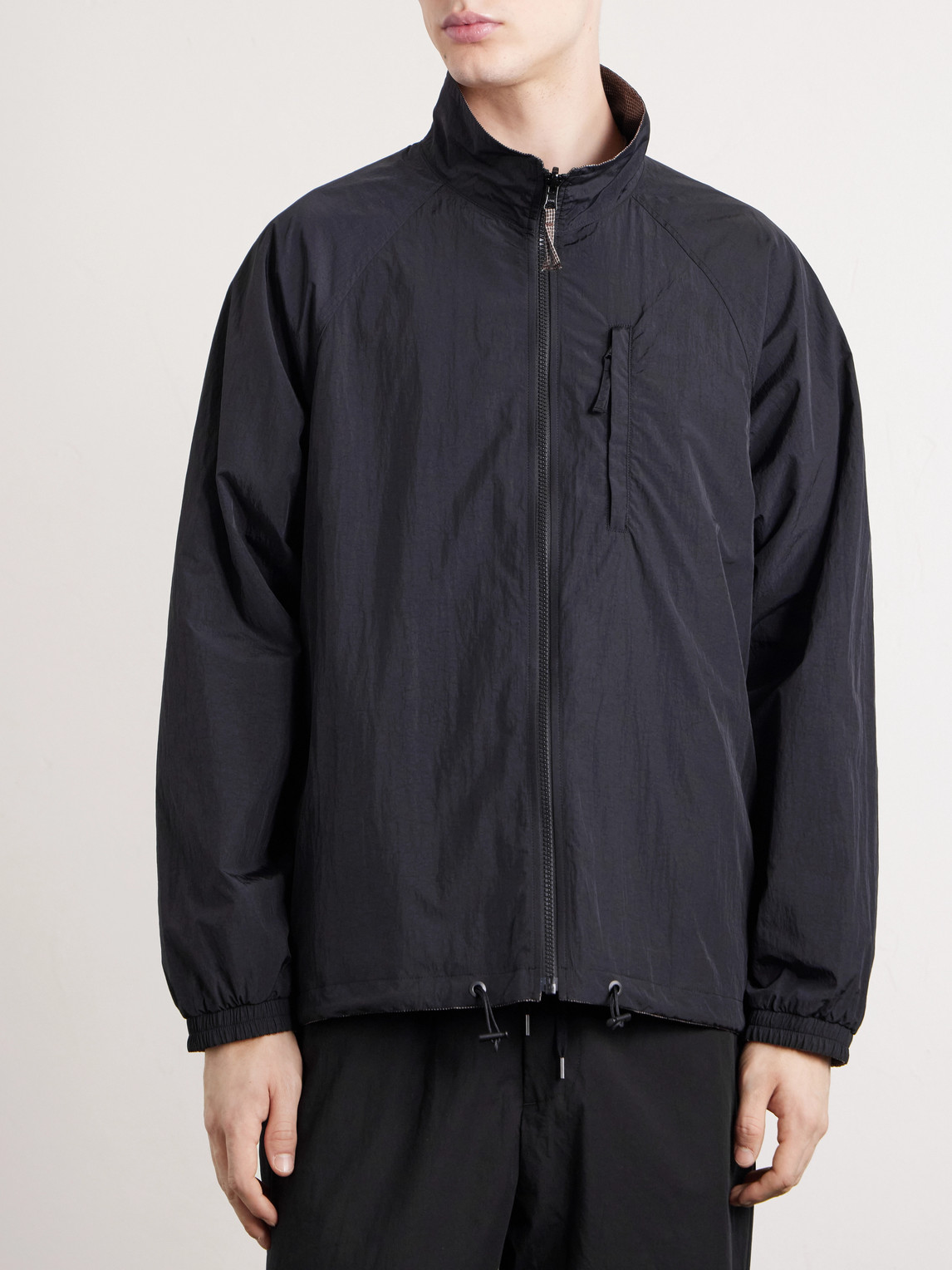 Reversible Checked Silk-Taffeta Jacket