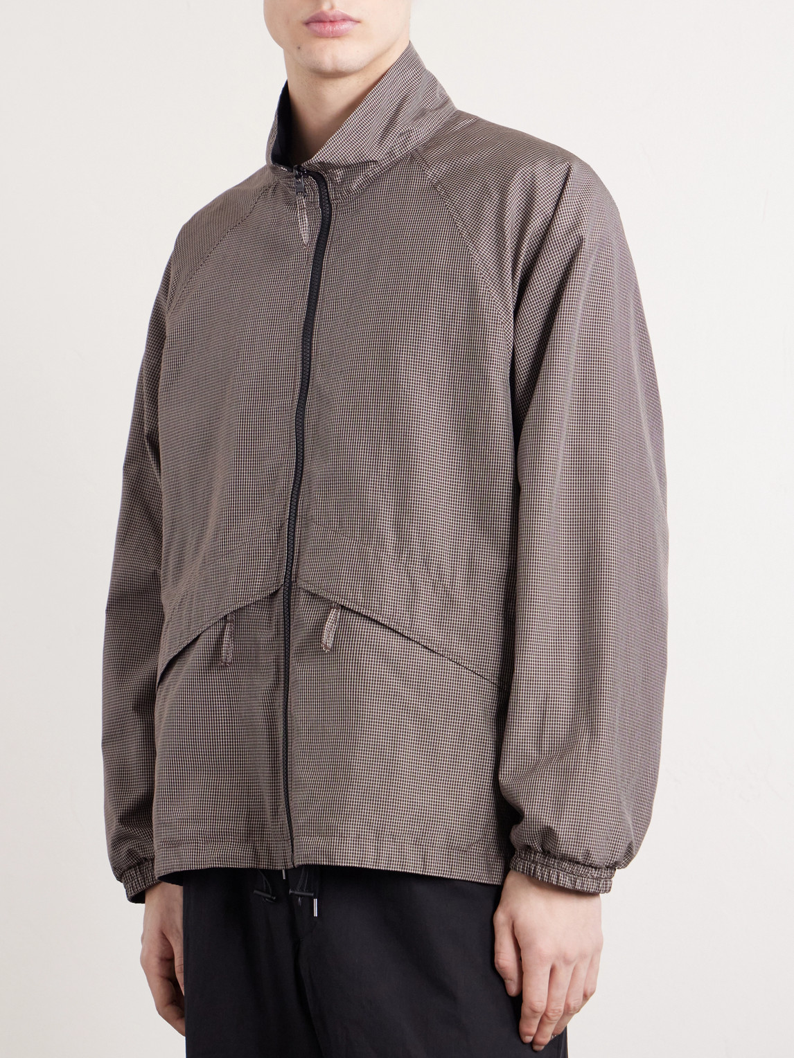 Reversible Checked Silk-Taffeta Jacket