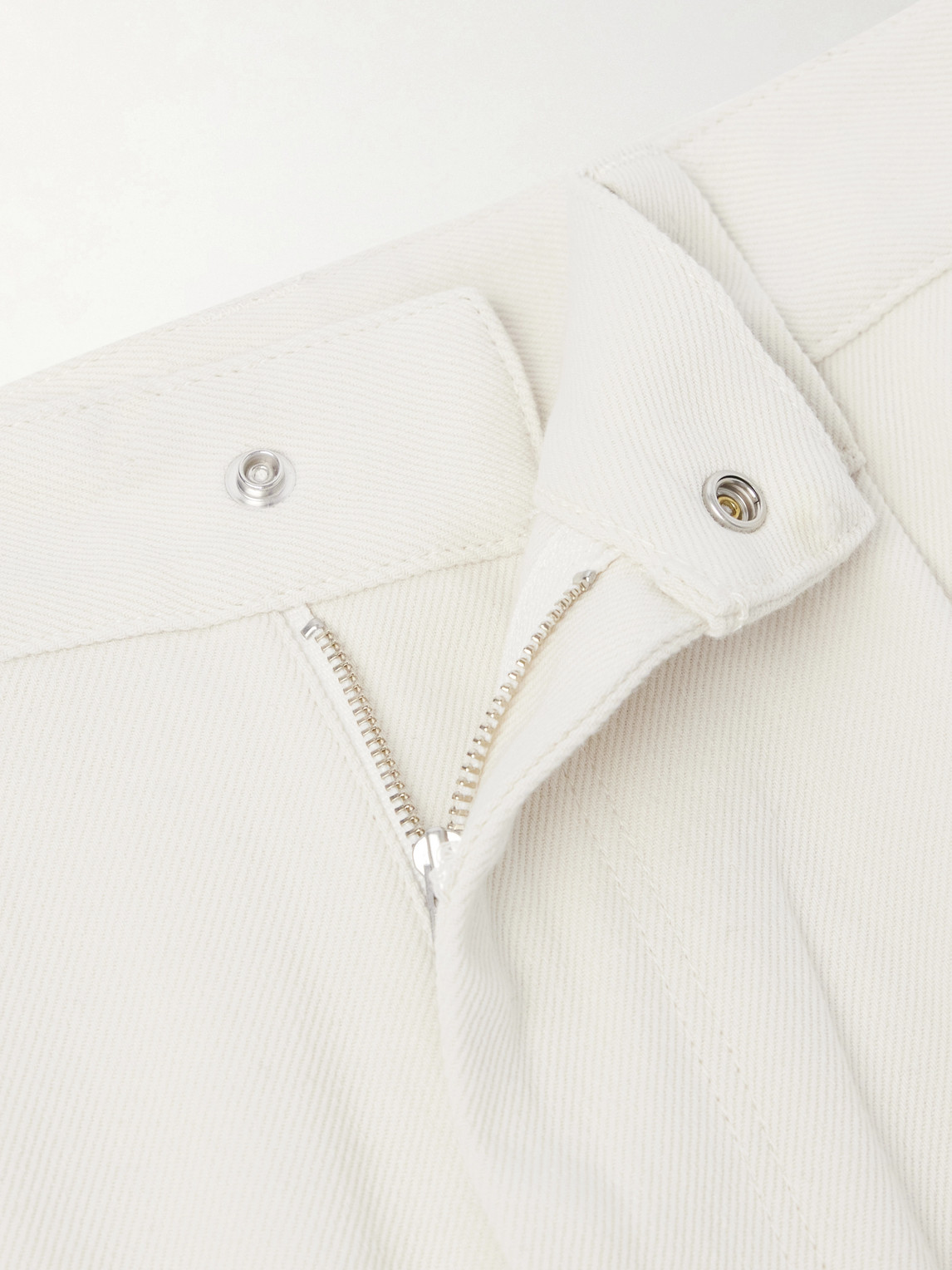 Wide-Leg Pleated Cotton-Twill Trousers