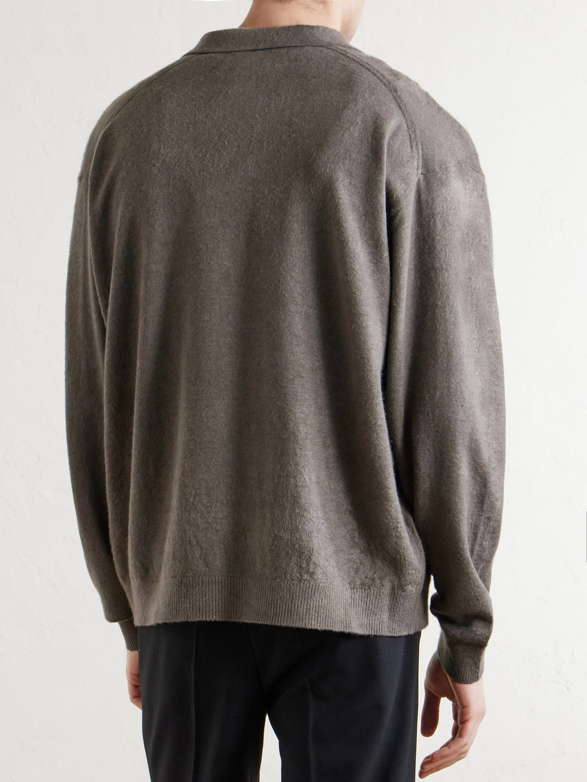 And Cotton-Blend Half-Zip Polo Sweater