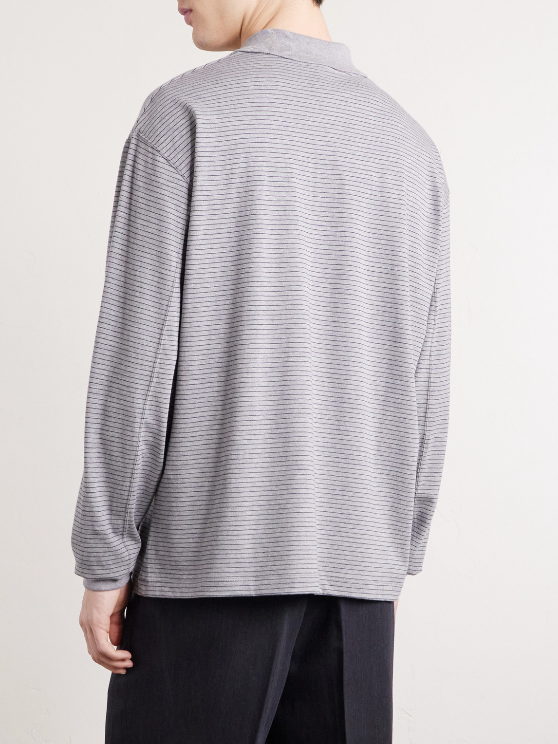 Striped Suvin Cotton-Jersey Polo Shirt
