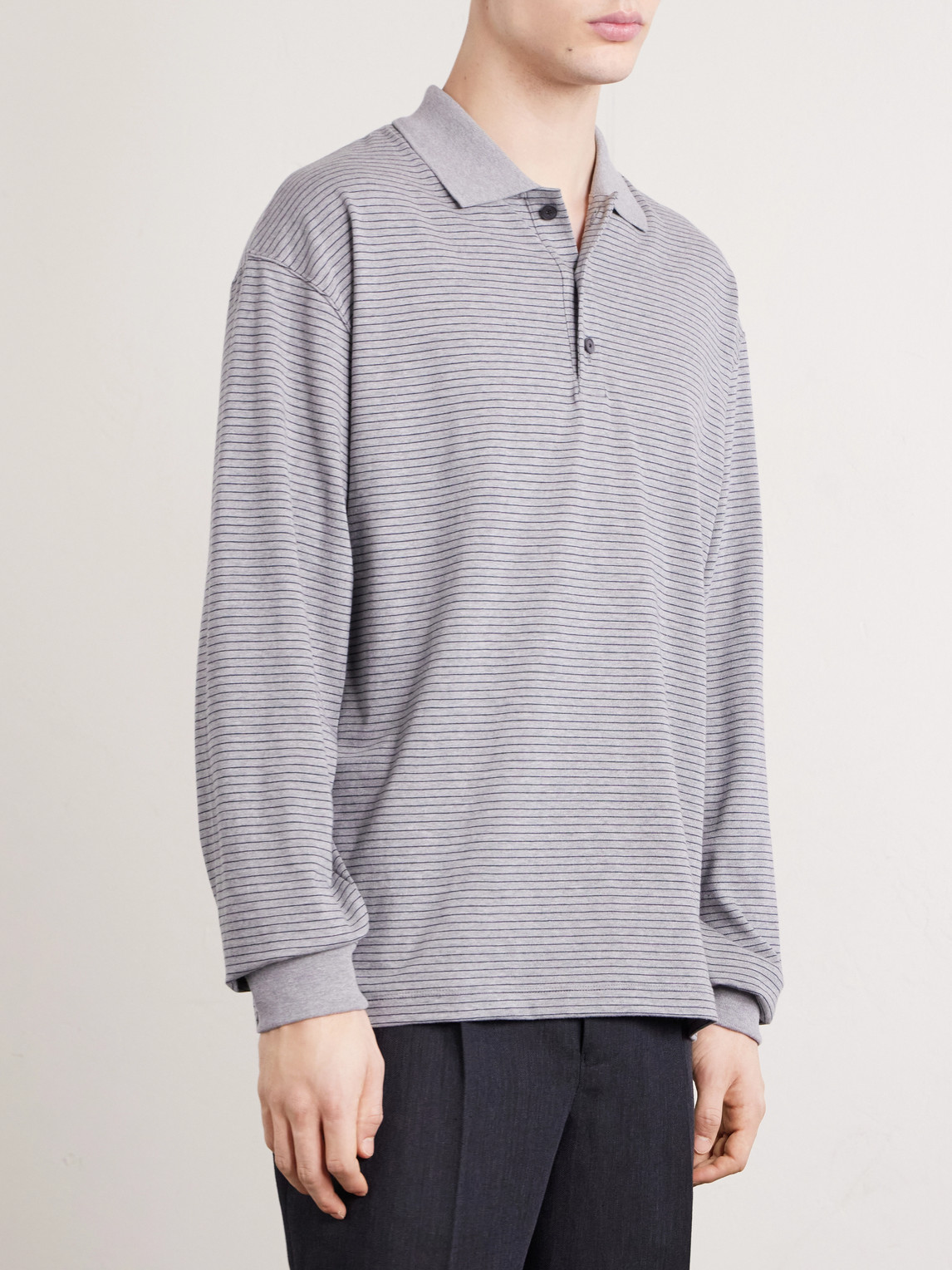 Striped Suvin Cotton-Jersey Polo Shirt