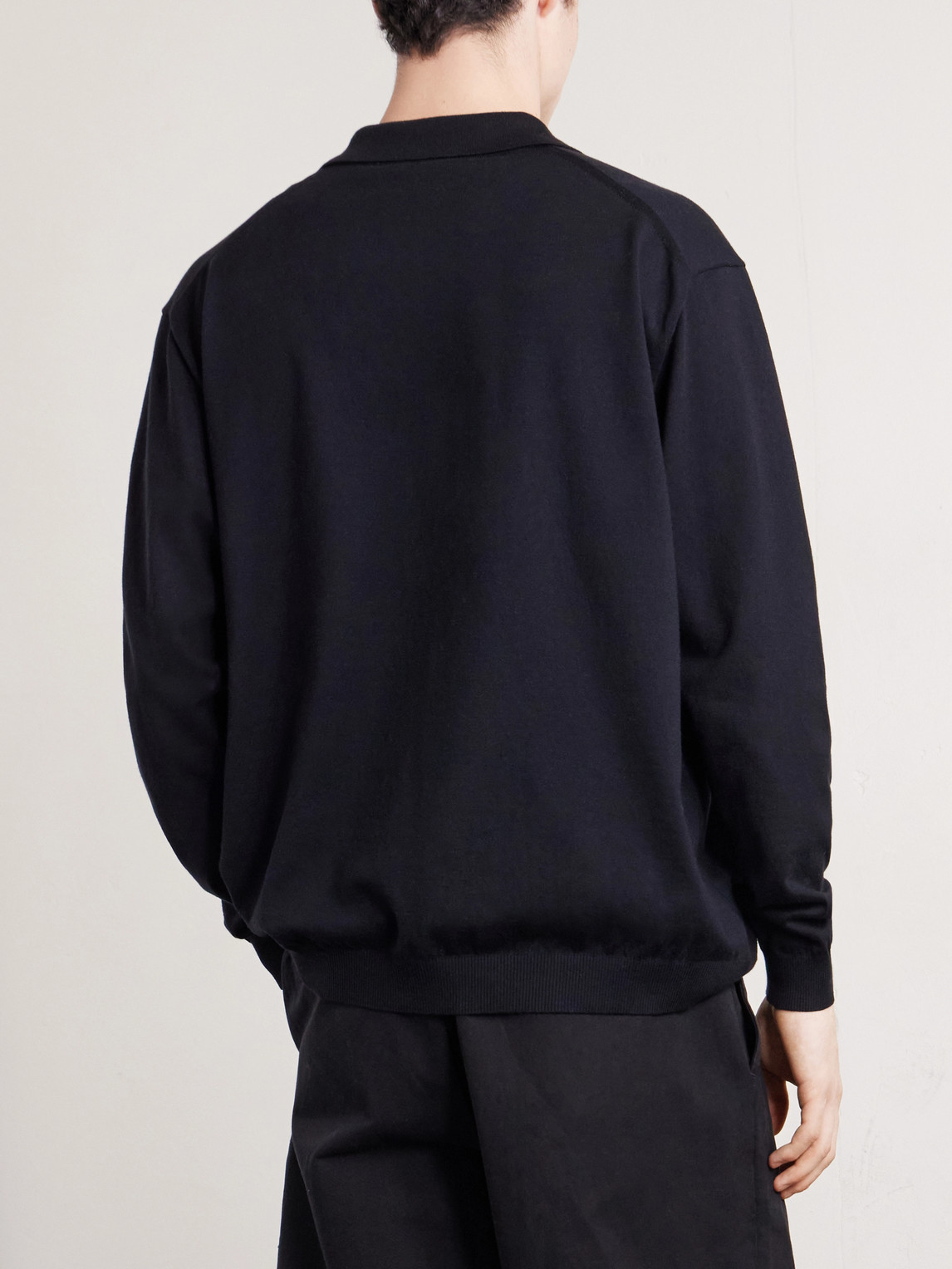 Cotton-Blend Polo Sweater