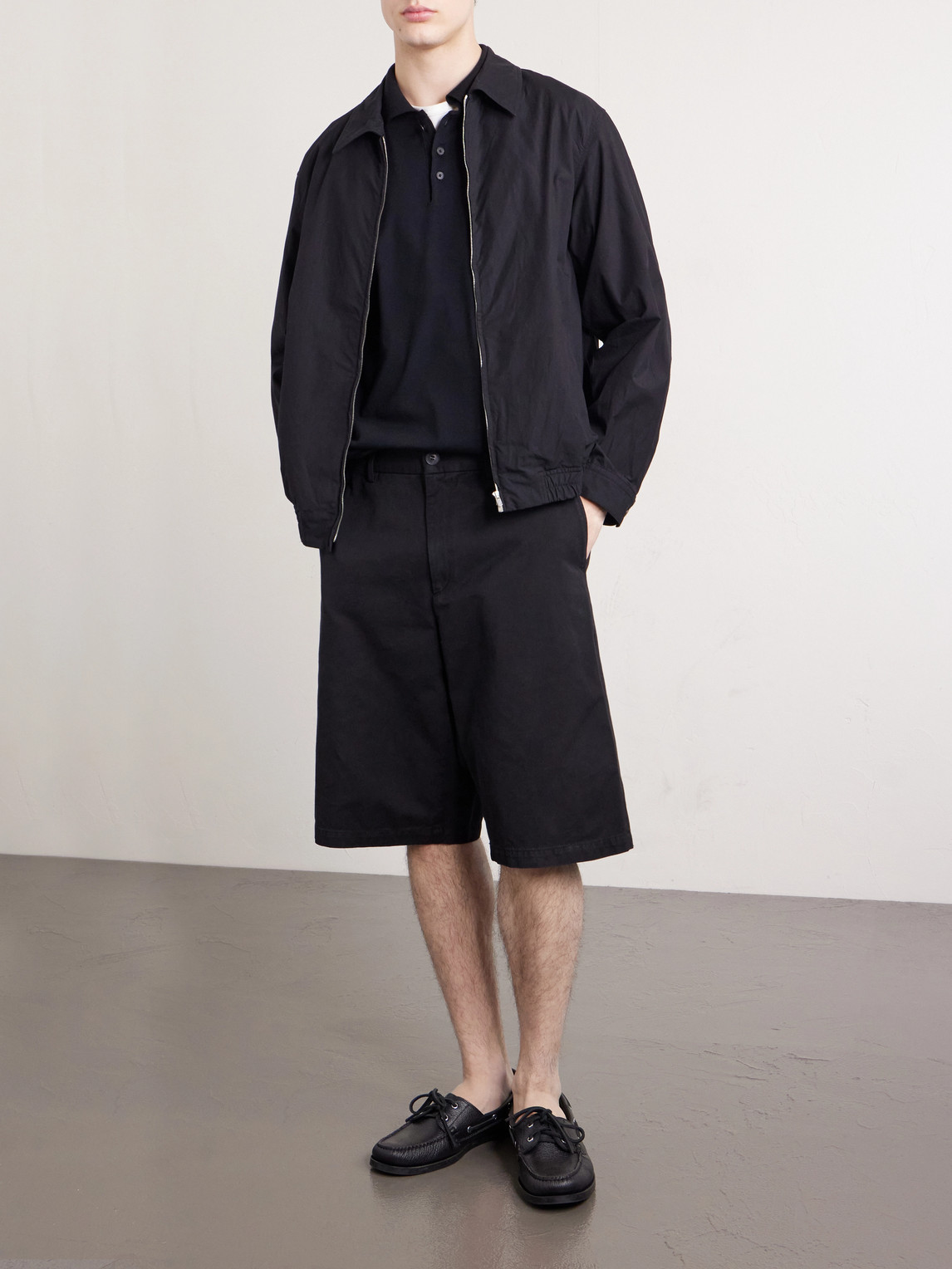 Cotton-Blend Polo Sweater
