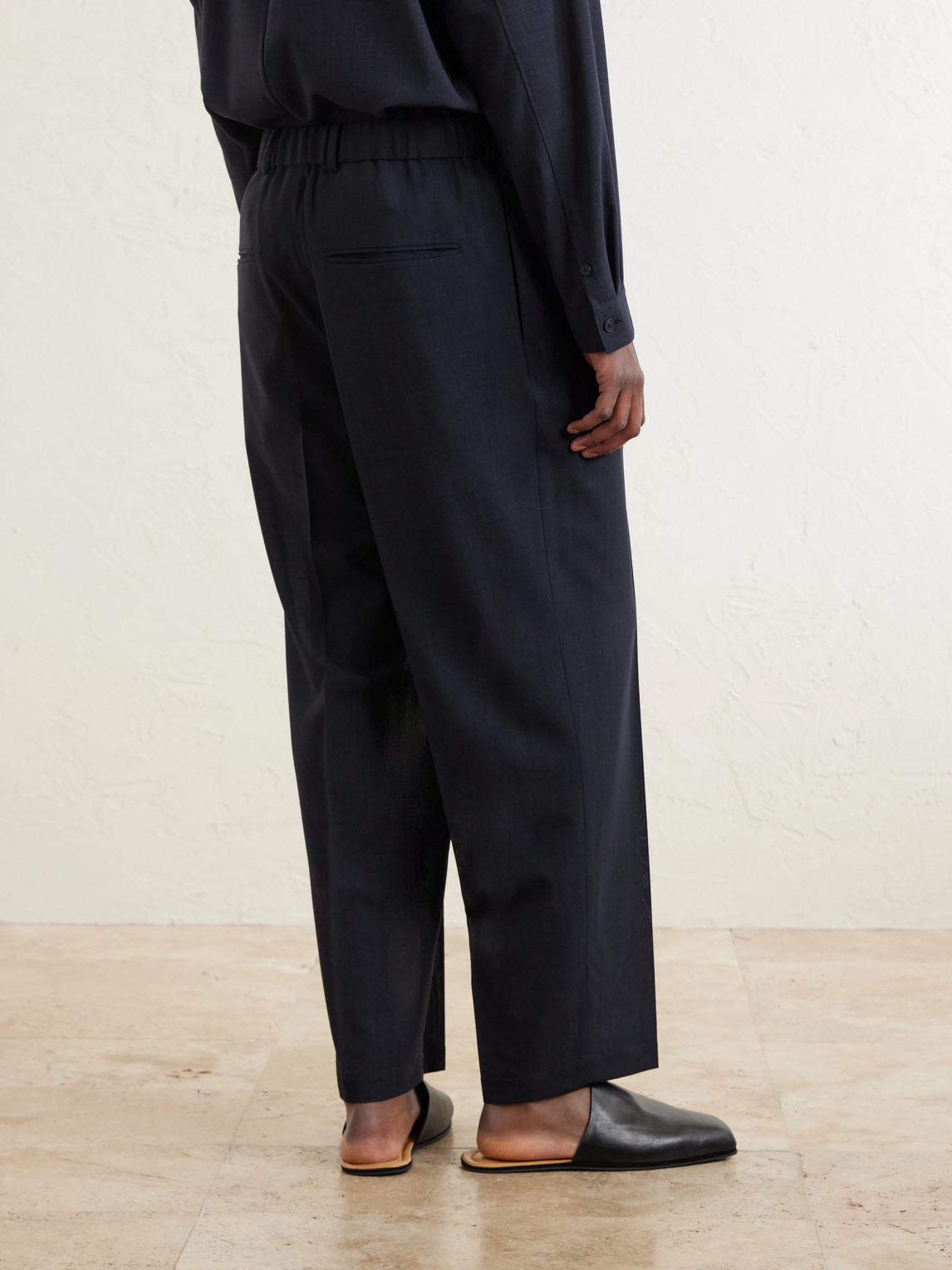 Straight-Leg Pleated Wool-Gauze Trousers