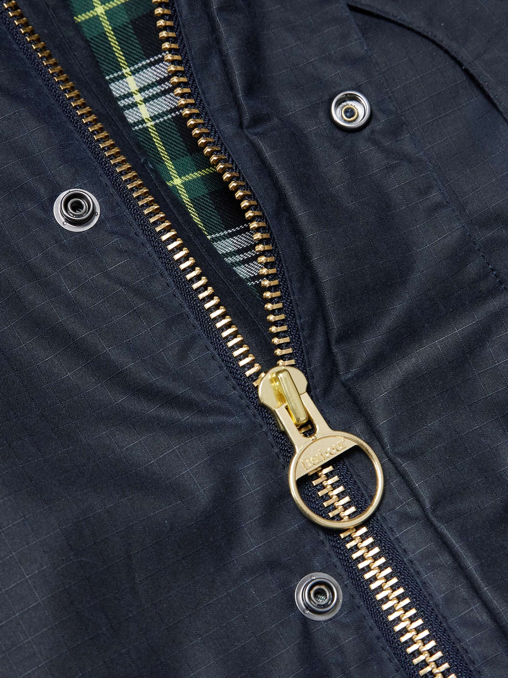 BARBOUR Modified Beaufort Spectator Corduroy-Trimmed Waxed Cotton