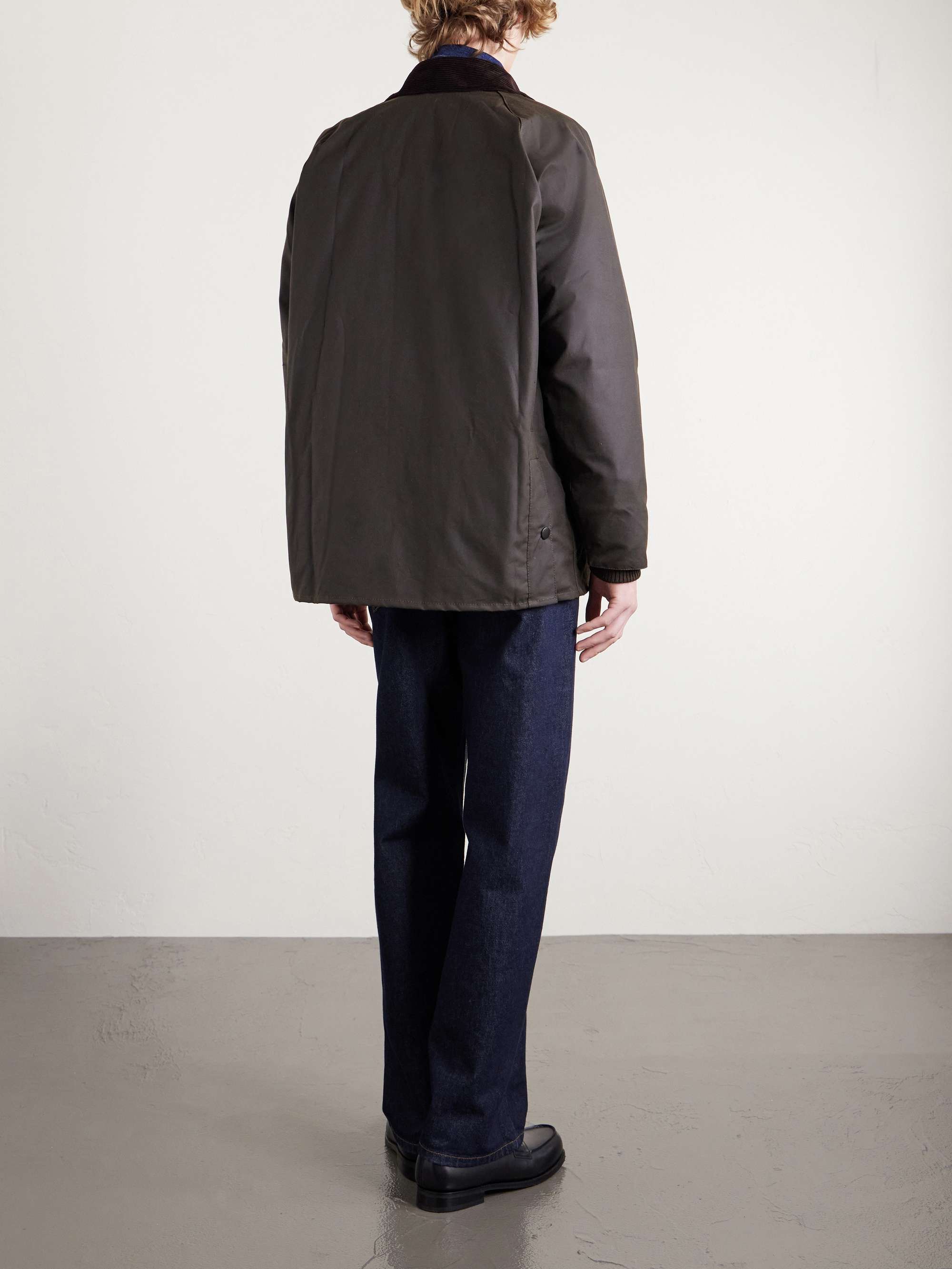 BARBOUR Bedale Corduroy-Trimmed Waxed Cotton Jacket for Men | MR