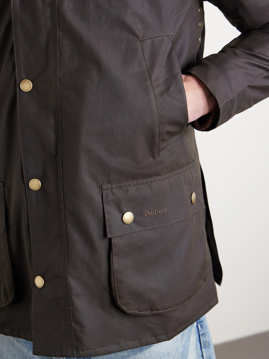 Ashby Corduroy-Trimmed Waxed-Cotton Jacket