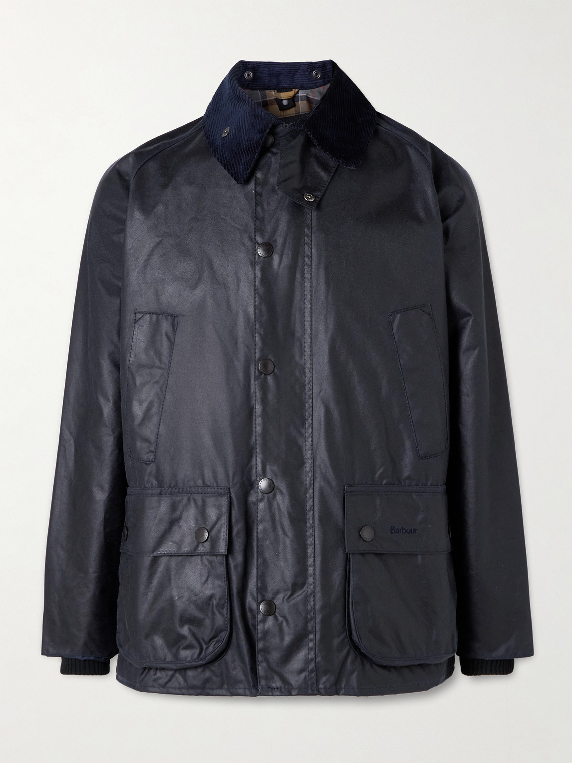 Barbour Bedale Corduroy-Trimmed Waxed-Cotton Jacket - Men