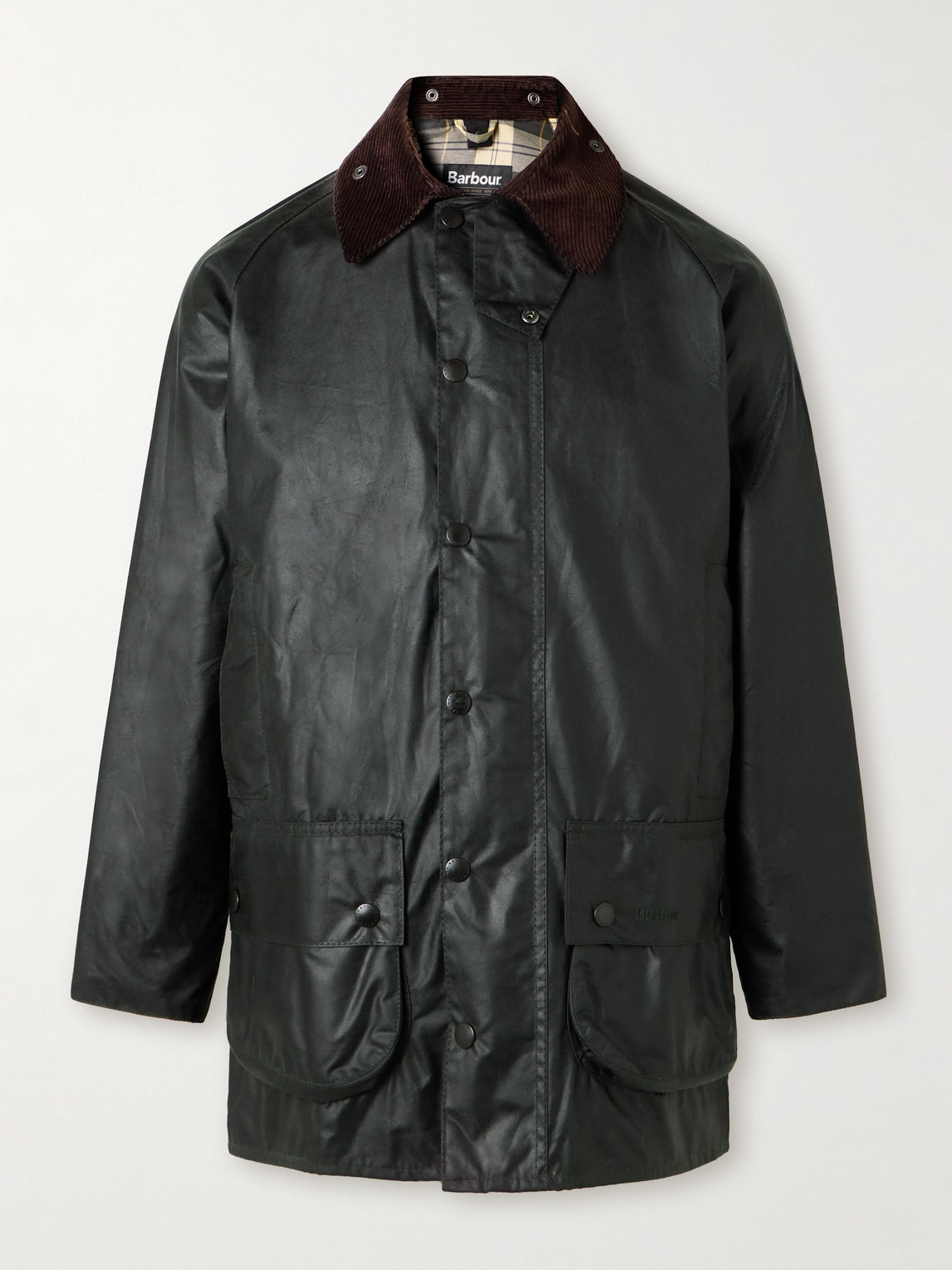 Barbour Beaufort Corduroy-Trimmed Waxed-Cotton Jacket - Men