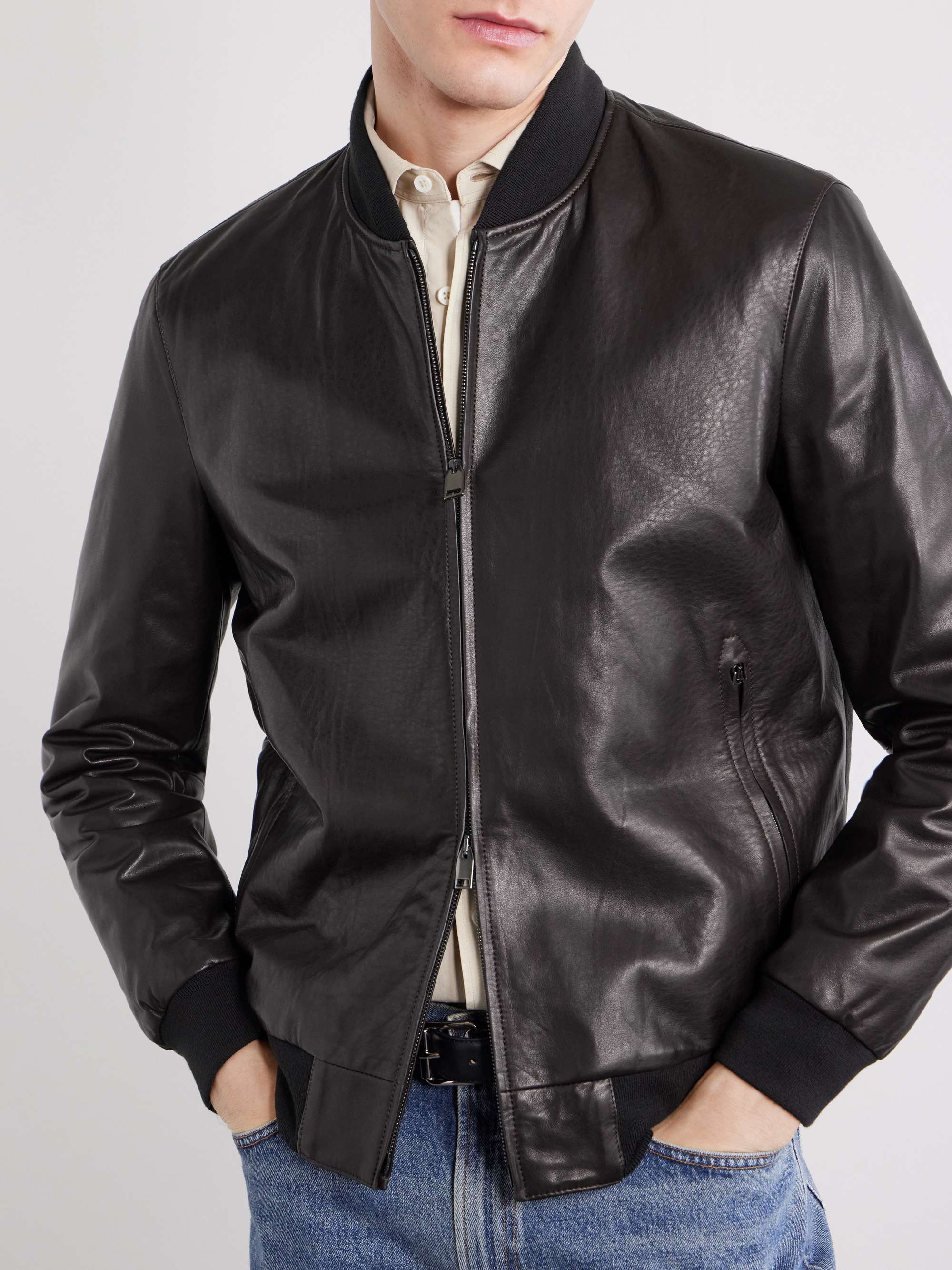 BRIONI Leather Jacket for Men | MR PORTER