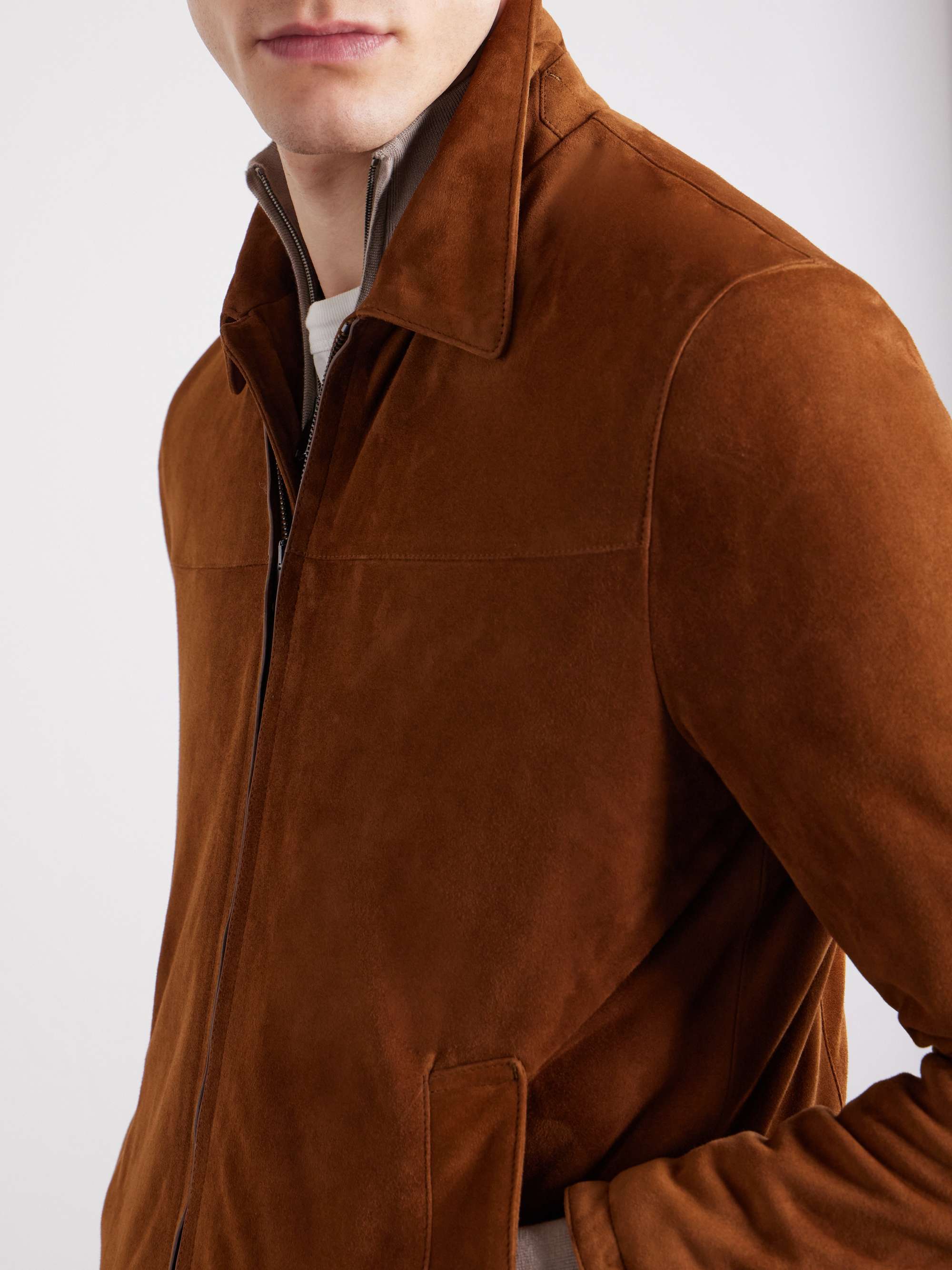 BRIONI Suede Blouson Jacket for Men | MR PORTER