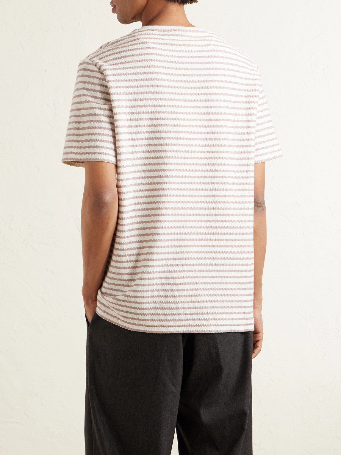 Mr P. - Striped Ribbed Cotton-Jersey T-Shirt