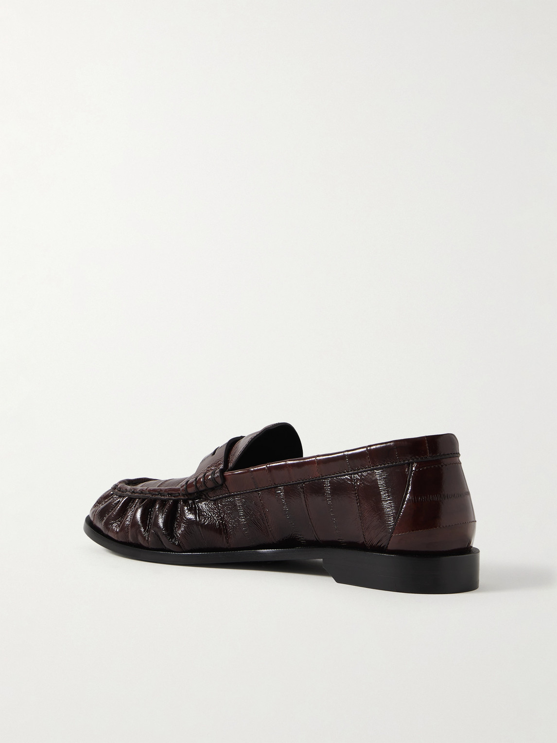 Saint Laurent Le Loafer Eel Penny Loafers In Brown