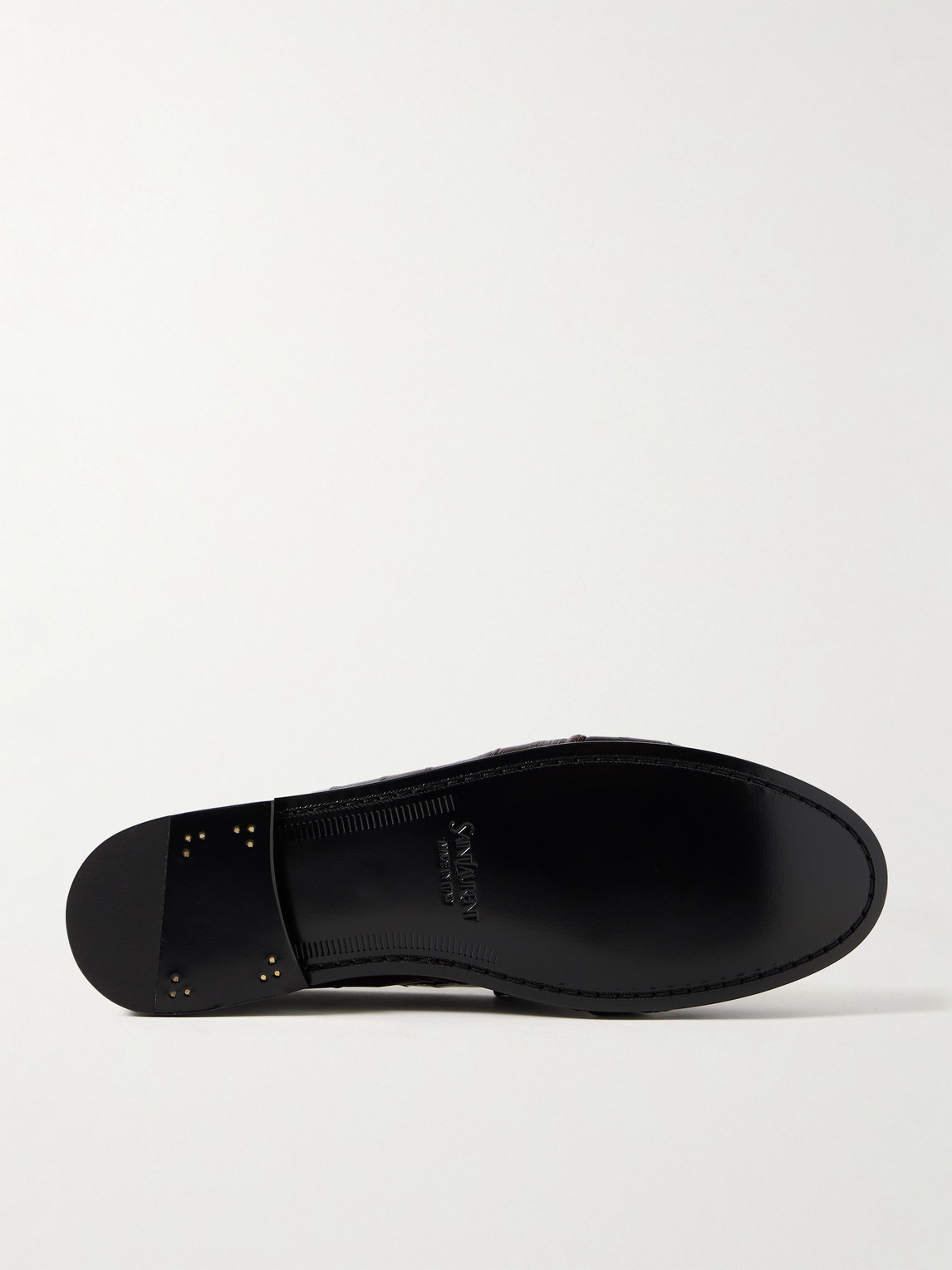 Saint Laurent Le Loafer Eel Penny Loafers In Brown