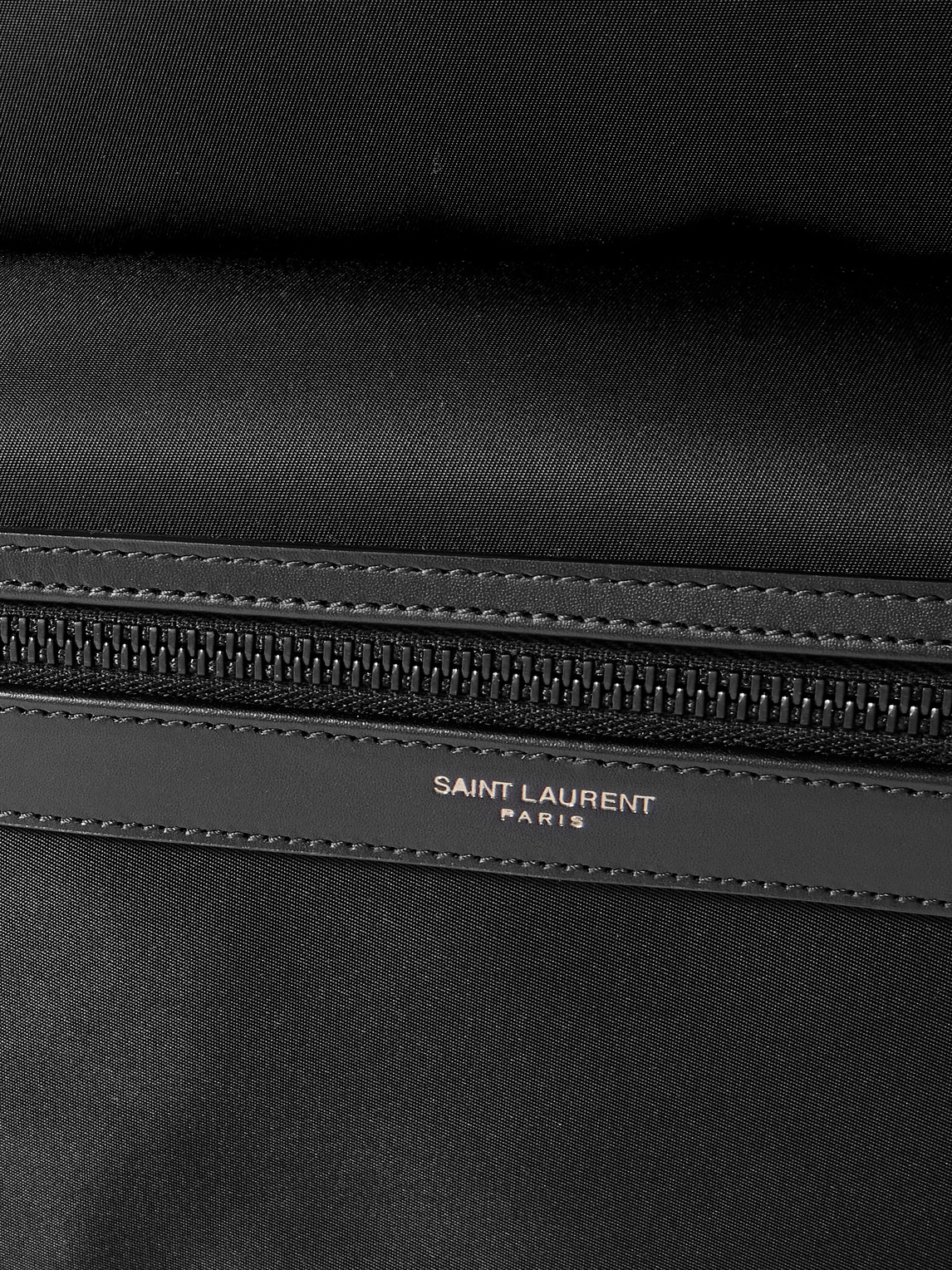 Saint Laurent City Leather-trimmed Shell Backpack In Black