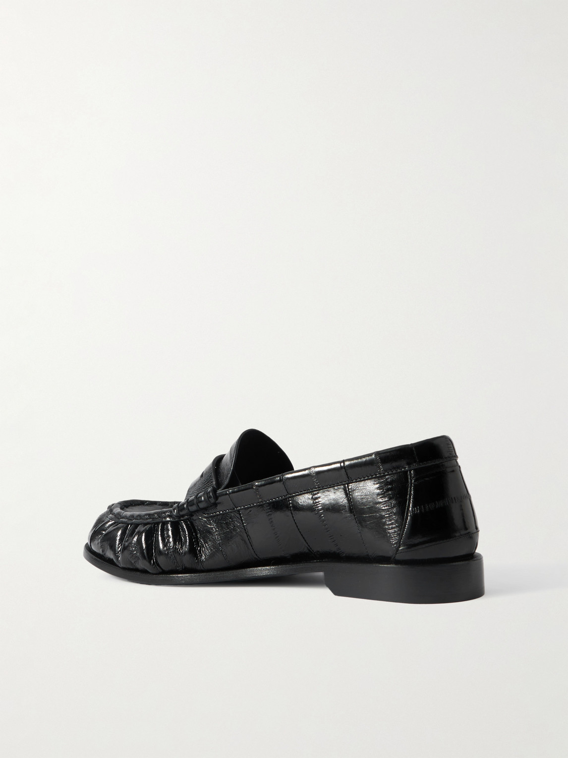 Saint Laurent Le Loafer Loafers In Polished Wrinkled Leather In Black