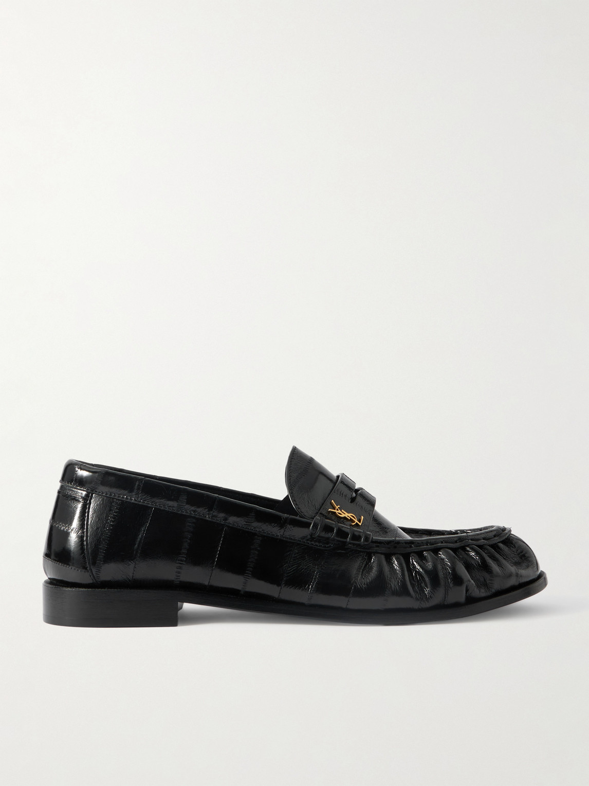 Saint Laurent Le Loafer Monogram Logo-Appliquéd Eel Penny Loafers - Men