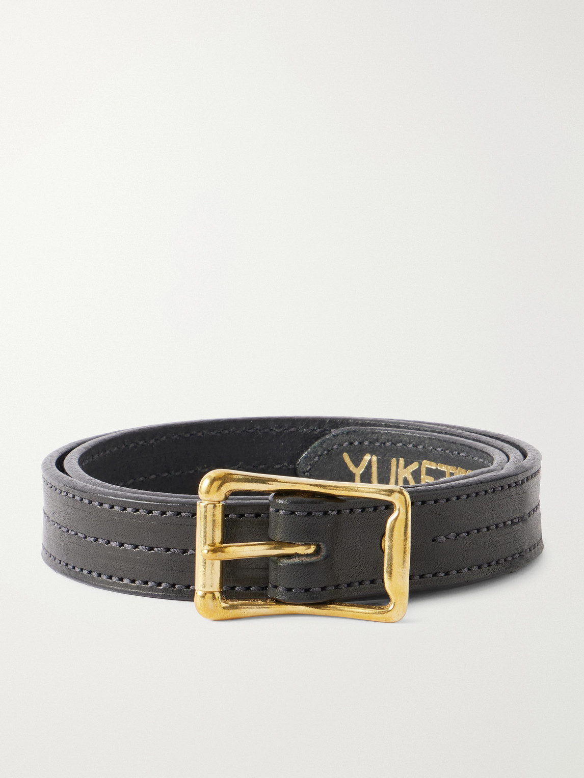 Yuketen 2.5cm Leather Belt In White