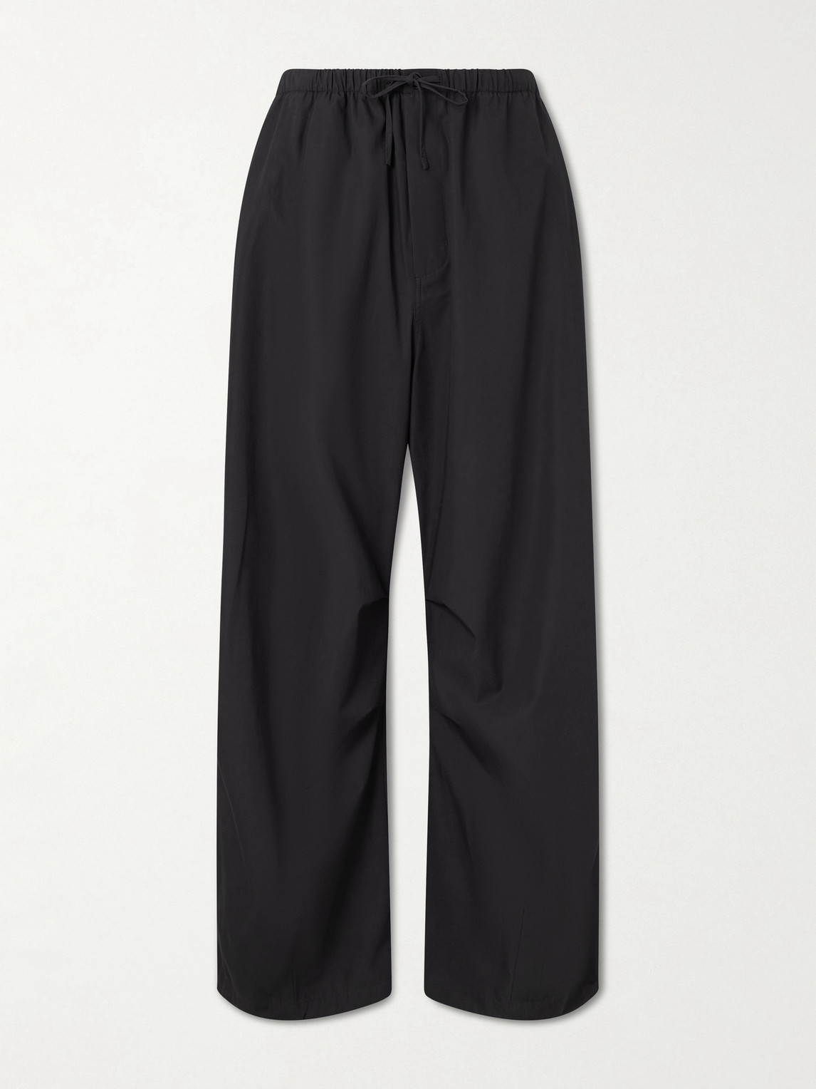 Amomento Cotton Wide-leg Trousers In Black