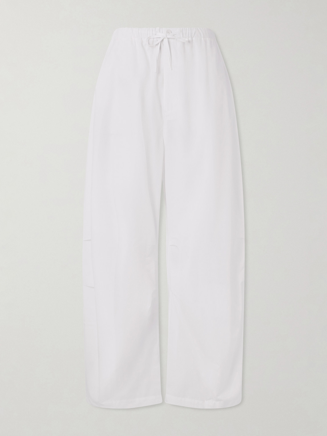 Amomento Cotton Wide-leg Trousers In White