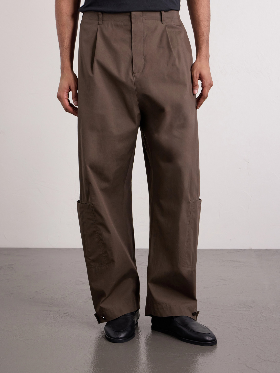Cotton-Blend Wide-Leg Trousers
