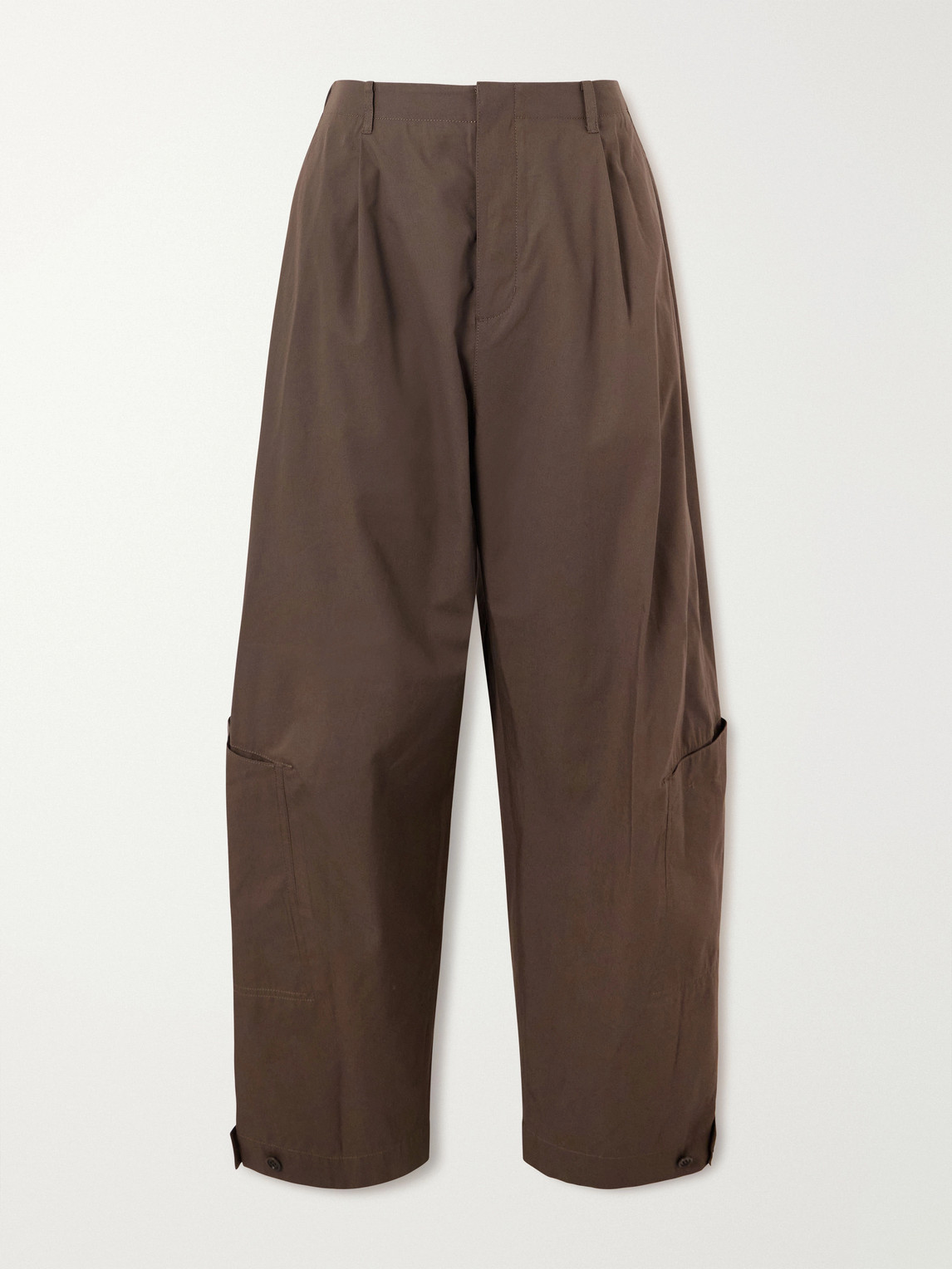Amomento Cotton-blend Wide-leg Trousers In Brown